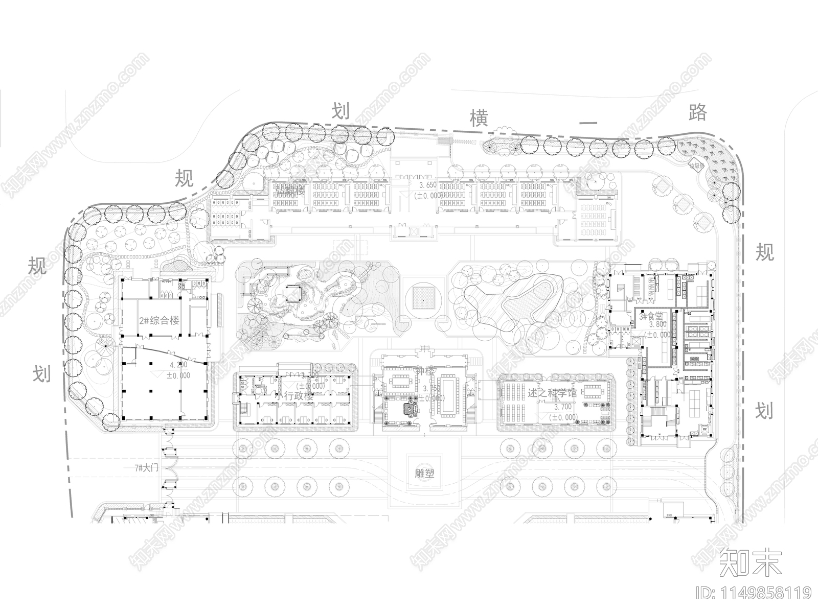 无锡师范附属小学景观cad施工图下载【ID:1149858119】