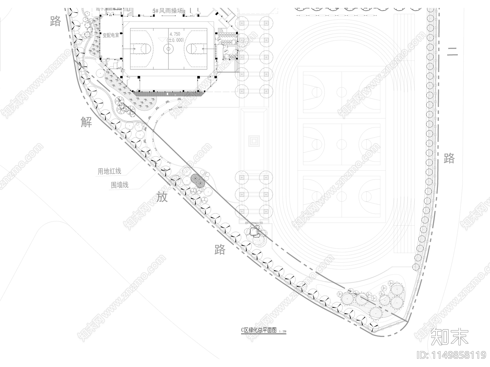 无锡师范附属小学景观cad施工图下载【ID:1149858119】