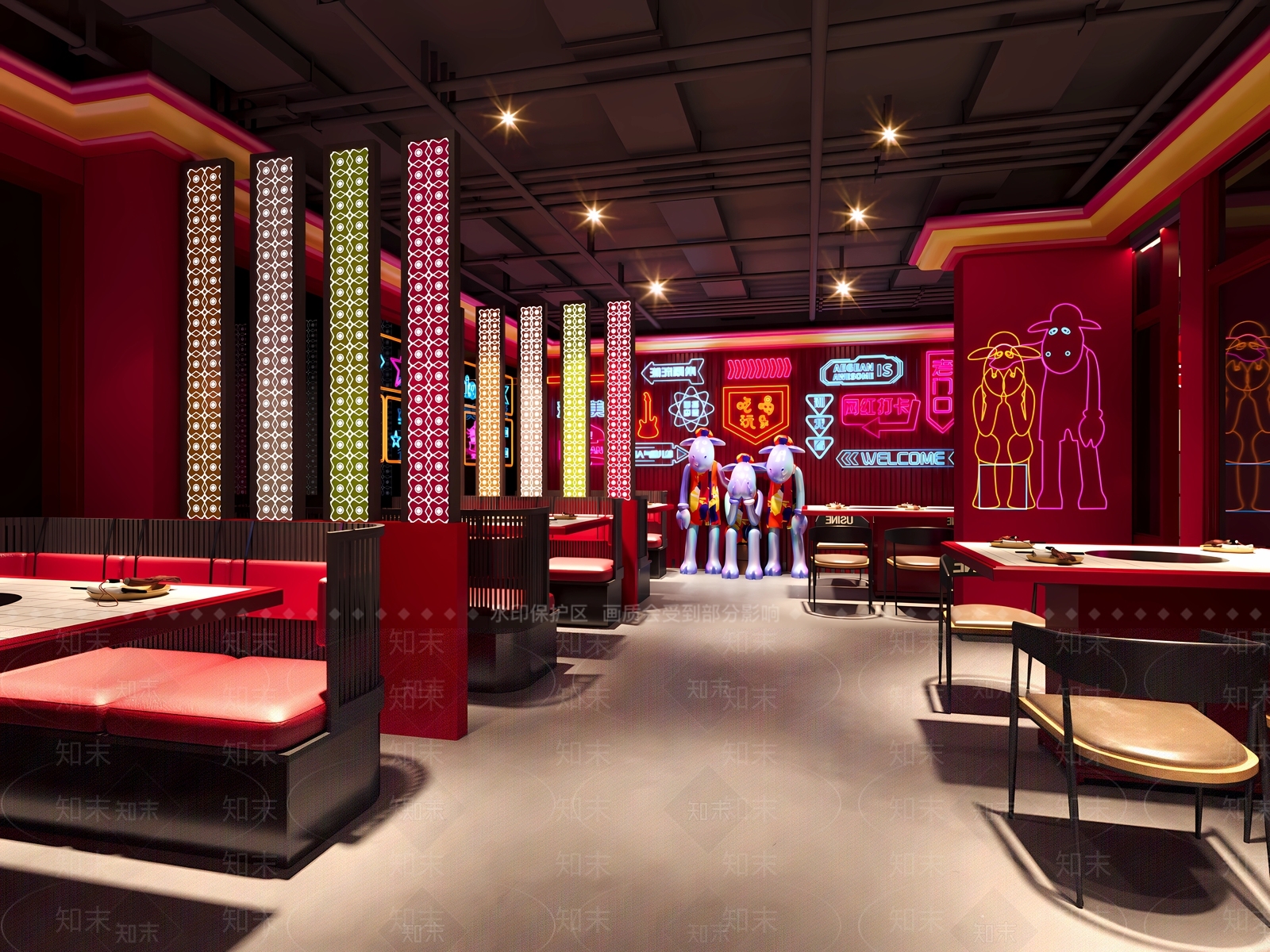 现代小羊火锅店3D模型下载【ID:1149860604】