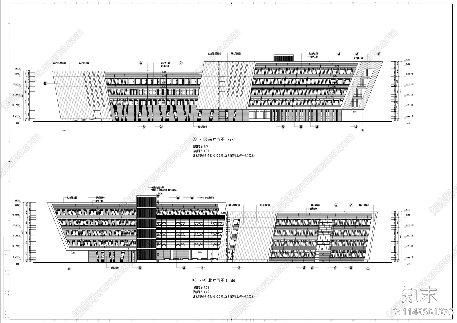 大学教学楼建筑cad施工图下载【ID:1149861376】