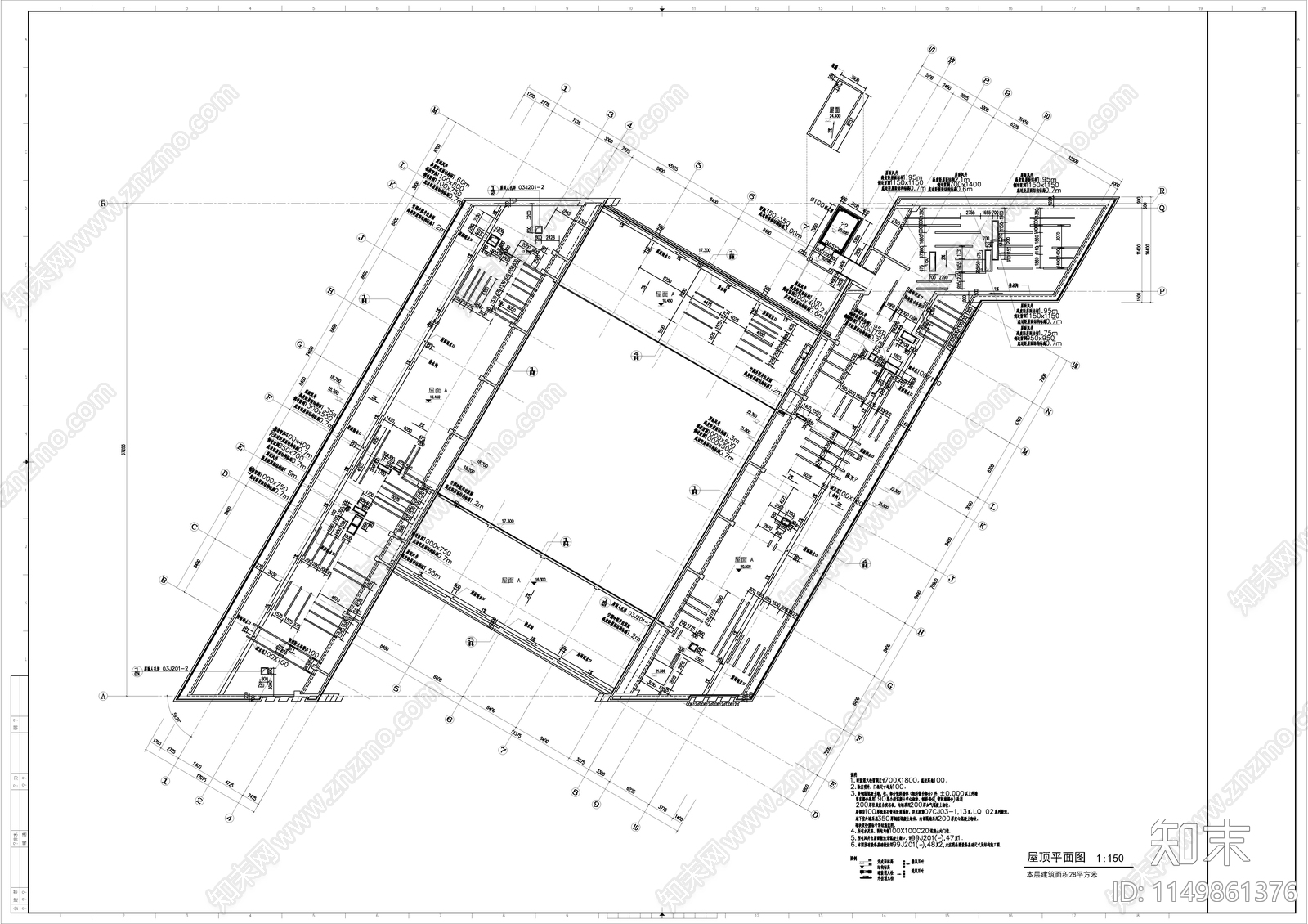 大学教学楼建筑cad施工图下载【ID:1149861376】