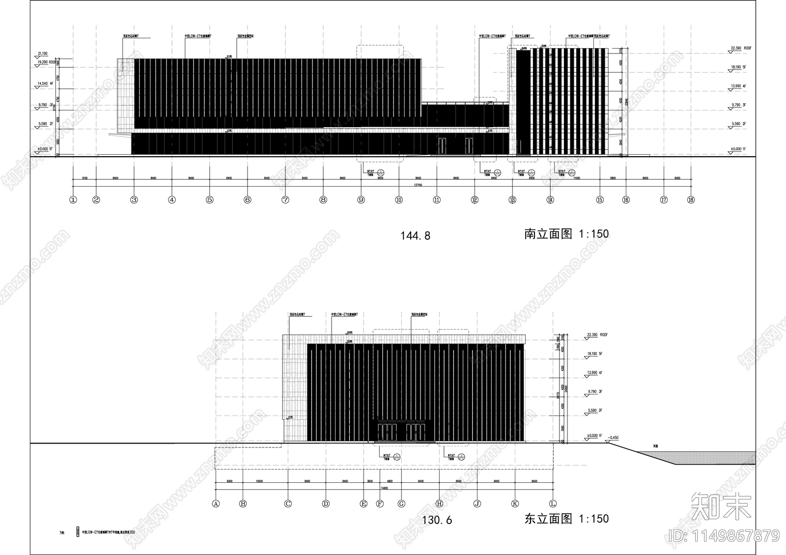 办公楼建筑cad施工图下载【ID:1149867879】