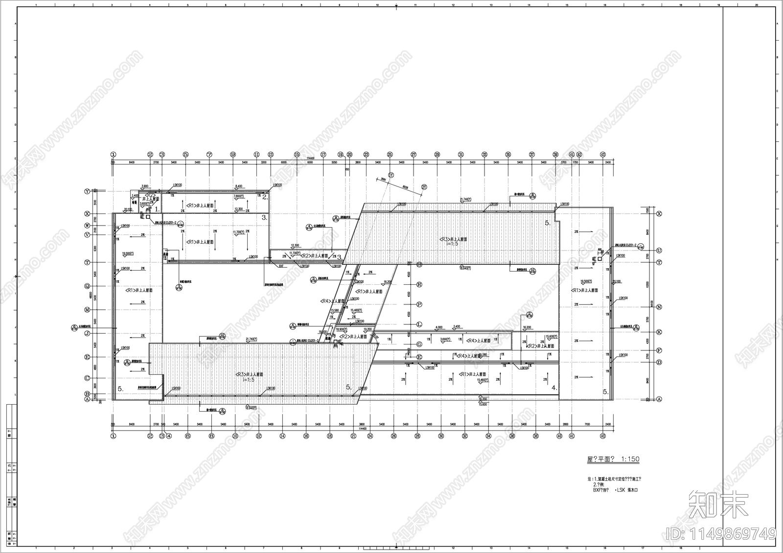 学院综合实验楼建筑cad施工图下载【ID:1149869749】