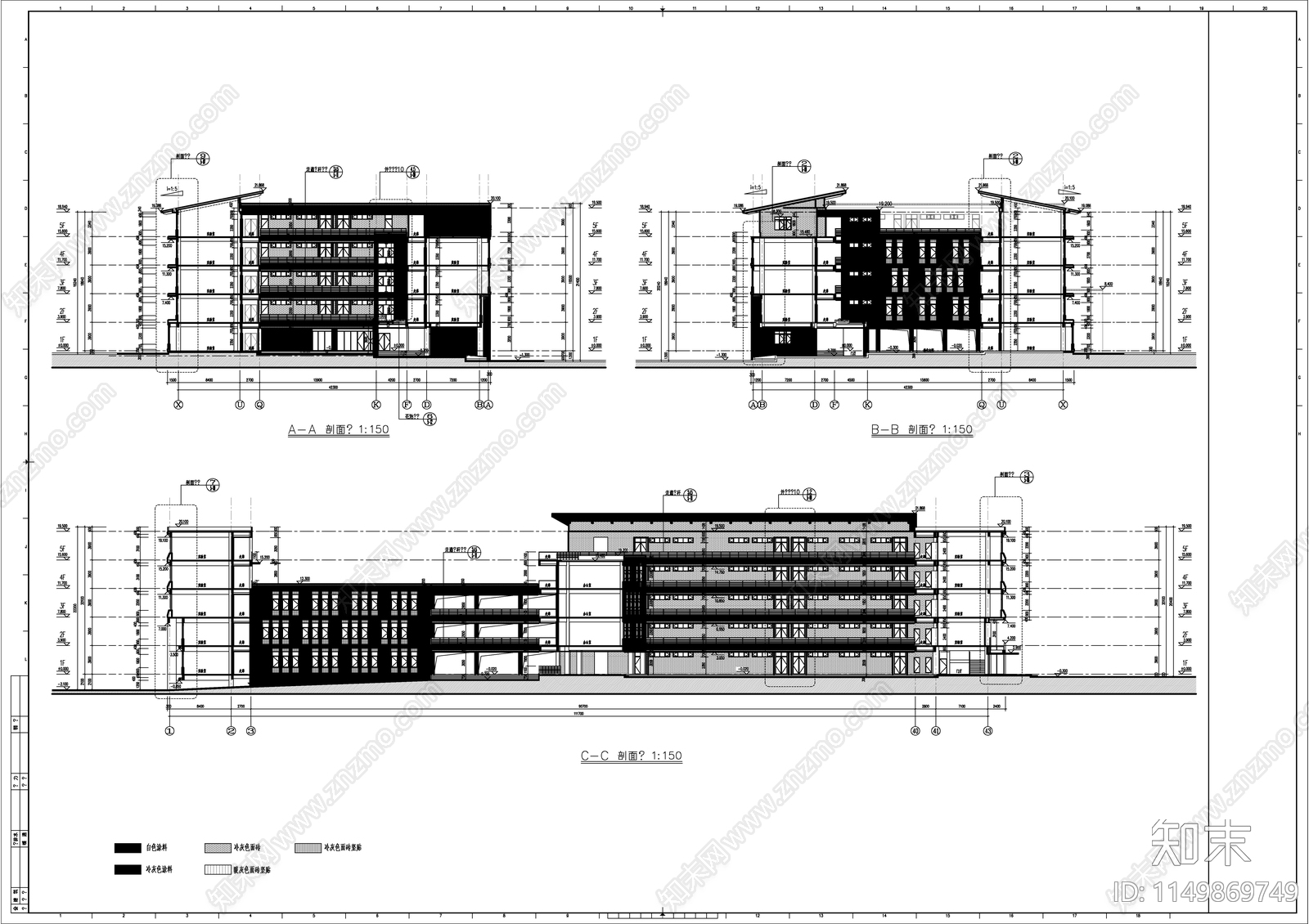 学院综合实验楼建筑cad施工图下载【ID:1149869749】
