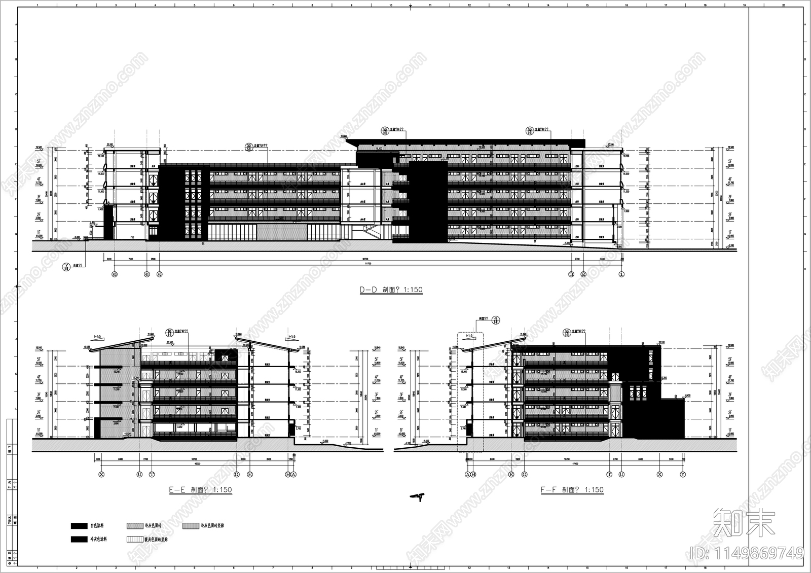 学院综合实验楼建筑cad施工图下载【ID:1149869749】