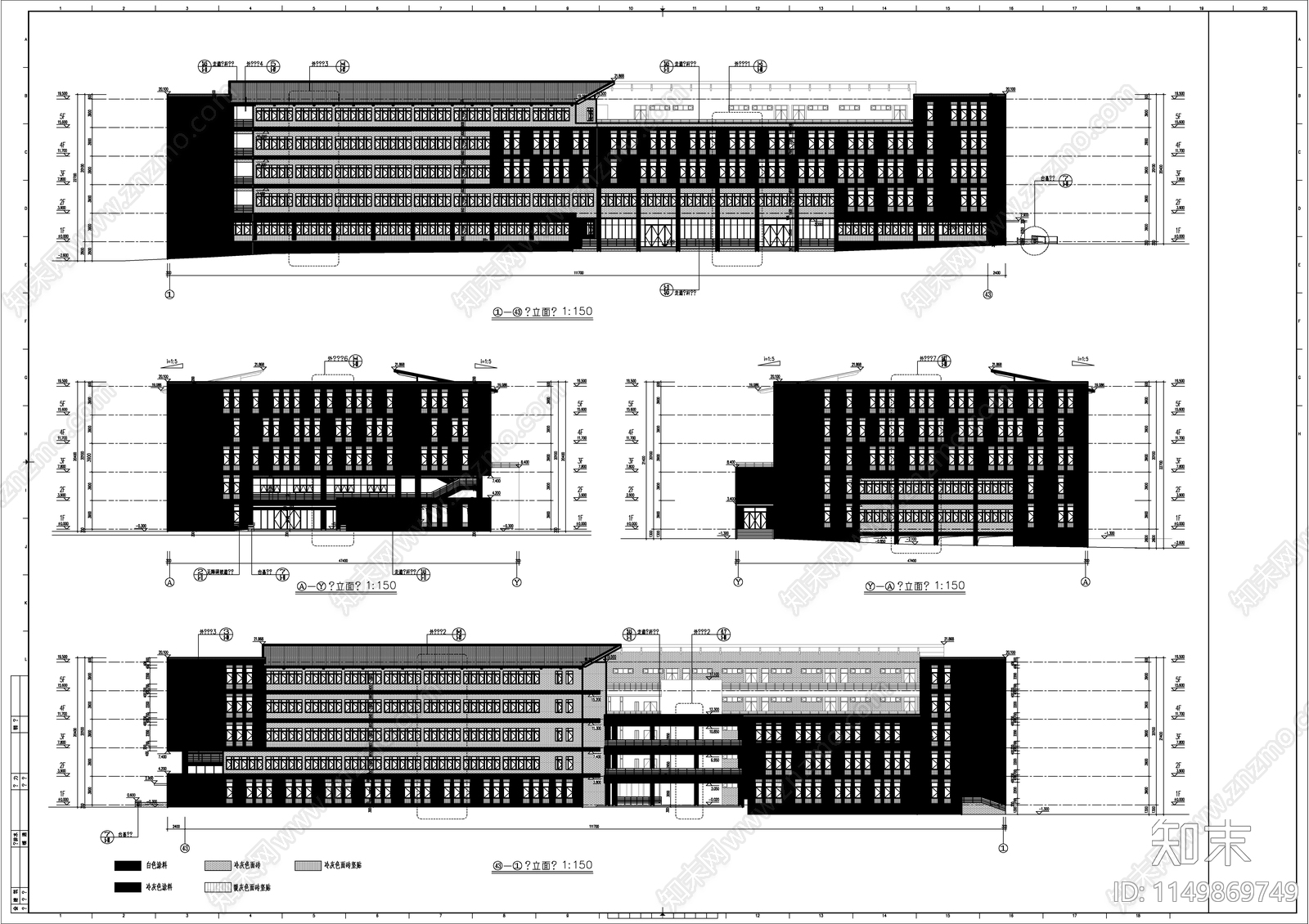 学院综合实验楼建筑cad施工图下载【ID:1149869749】