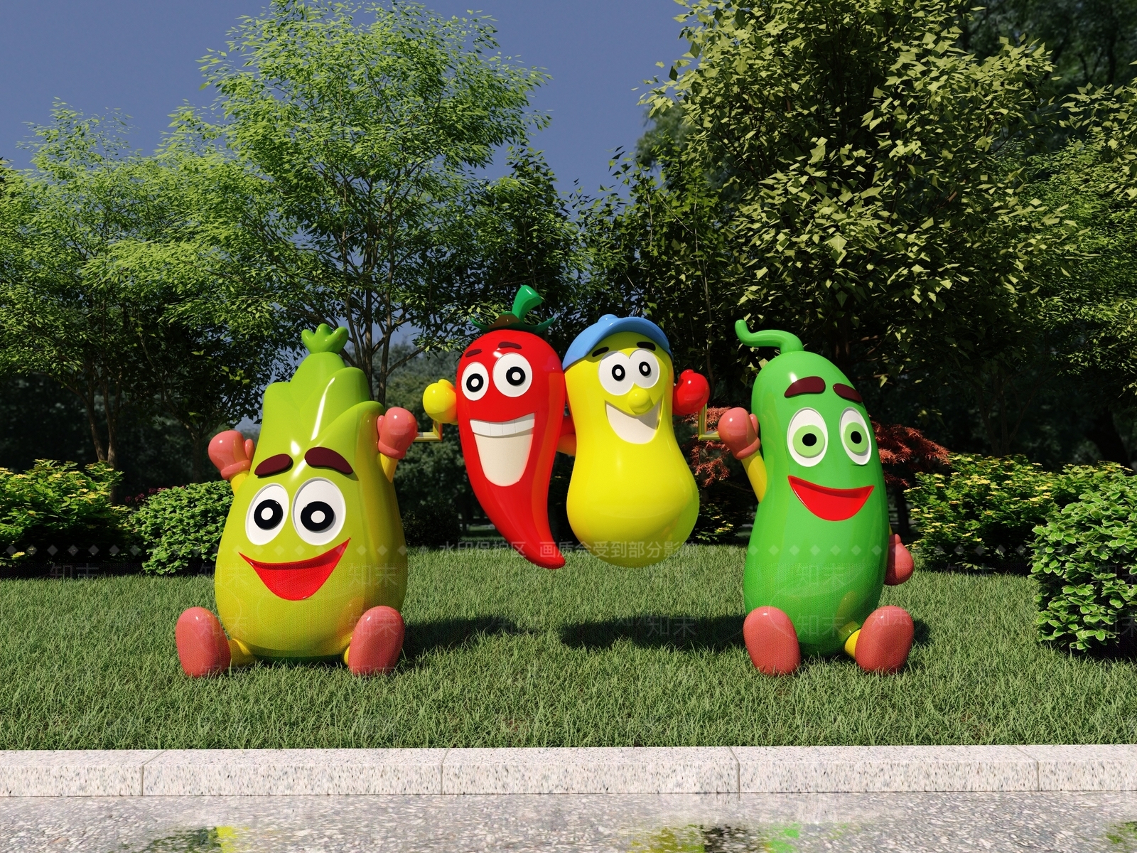 现代城市植物雕塑小品3D模型下载【ID:1149871928】