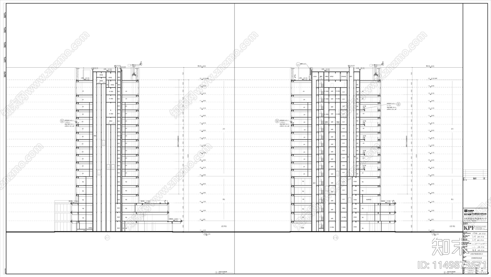 深圳安邦财险办公建筑cad施工图下载【ID:1149873671】