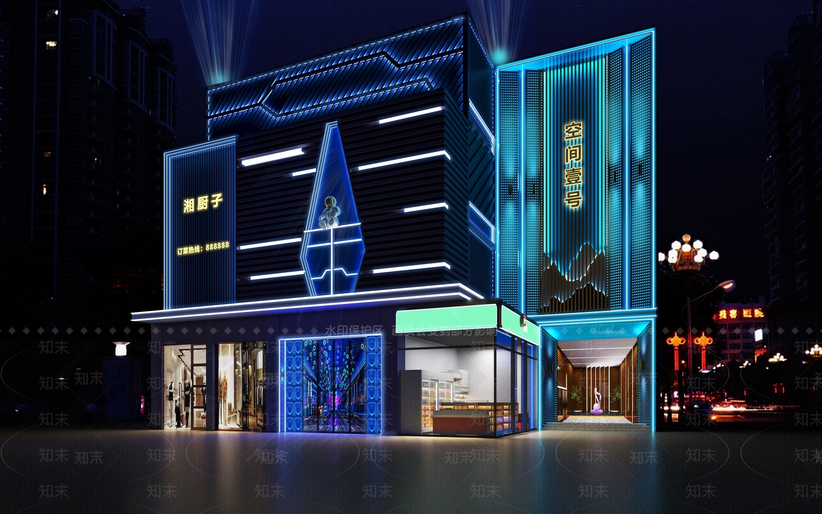 现代KTV门头门面3D模型下载【ID:1149876763】