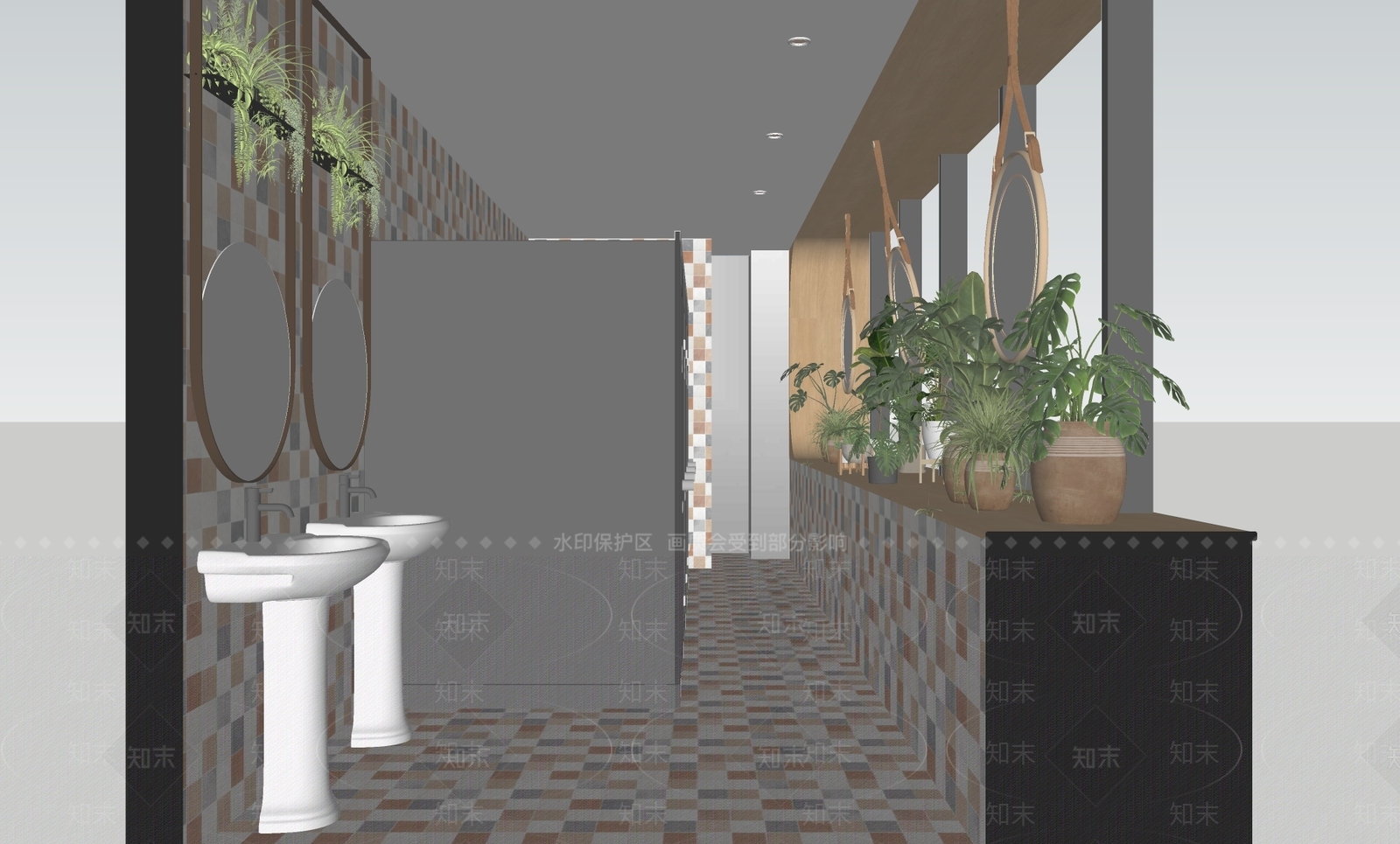 现代女卫生间SU模型下载【ID:1149880520】