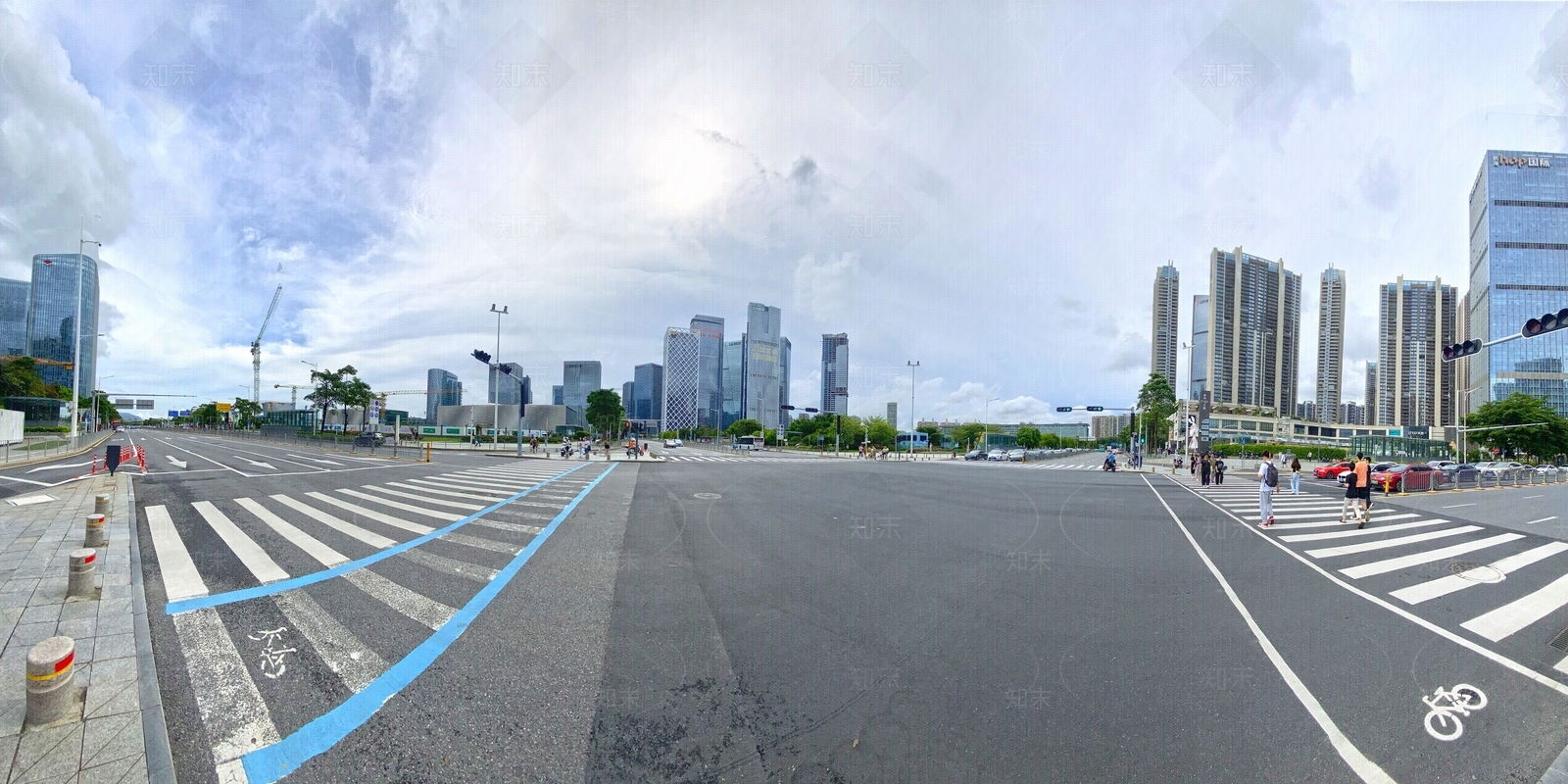 HDR日景城市街道建筑天际线全景贴图下载【ID:1149886795】