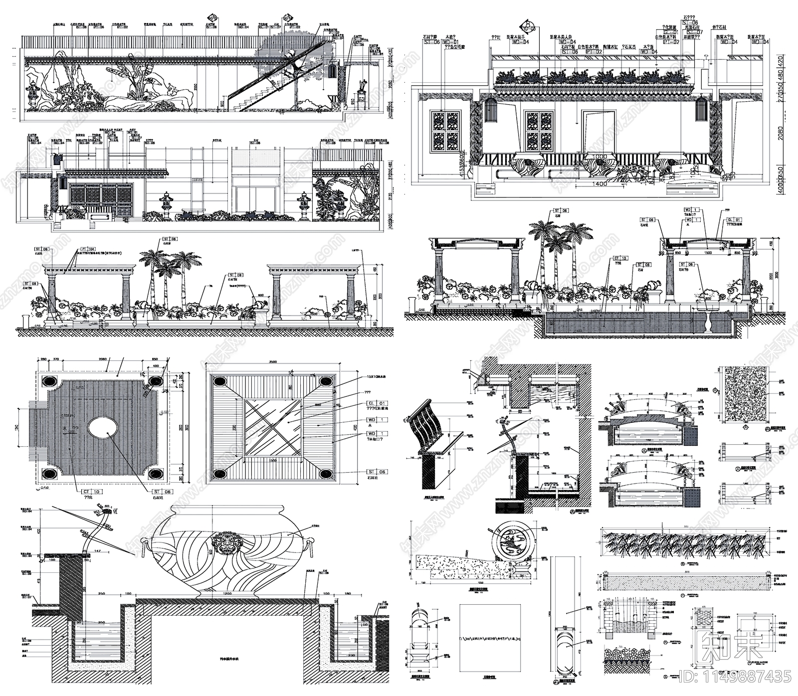 花园景观cad施工图下载【ID:1149887435】