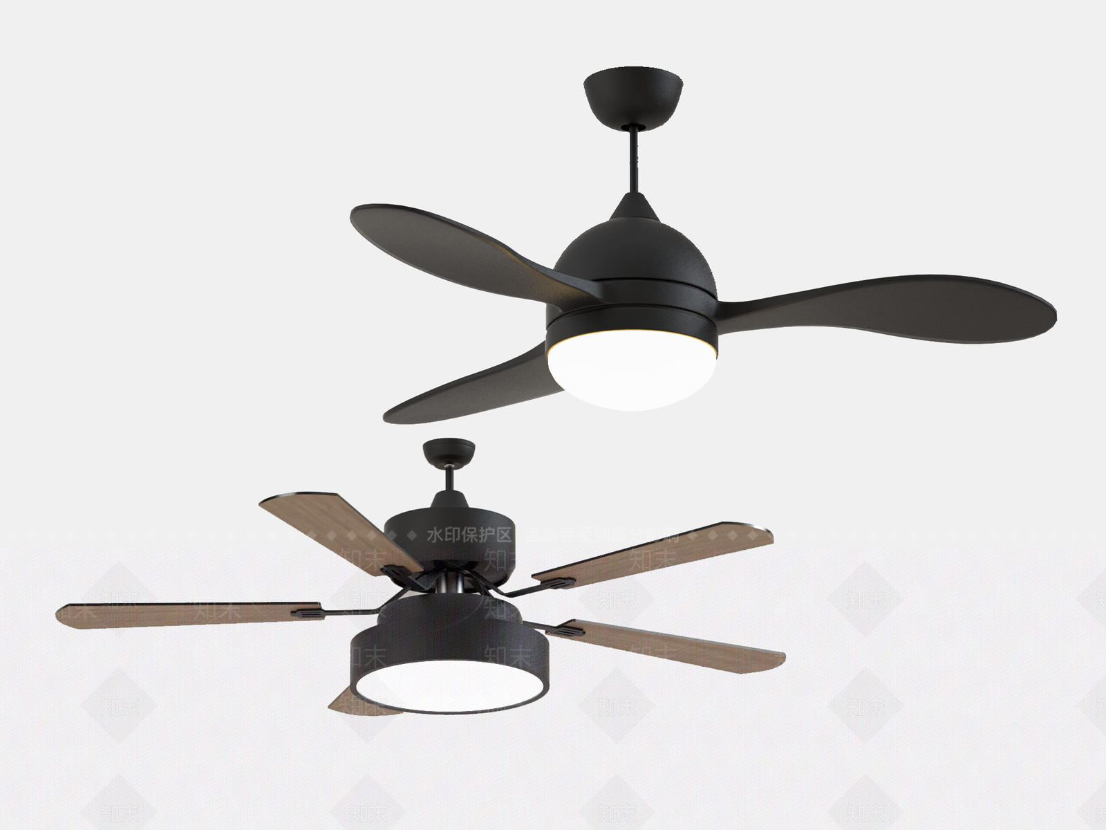 北欧吊扇灯3D模型下载【ID:1149887844】