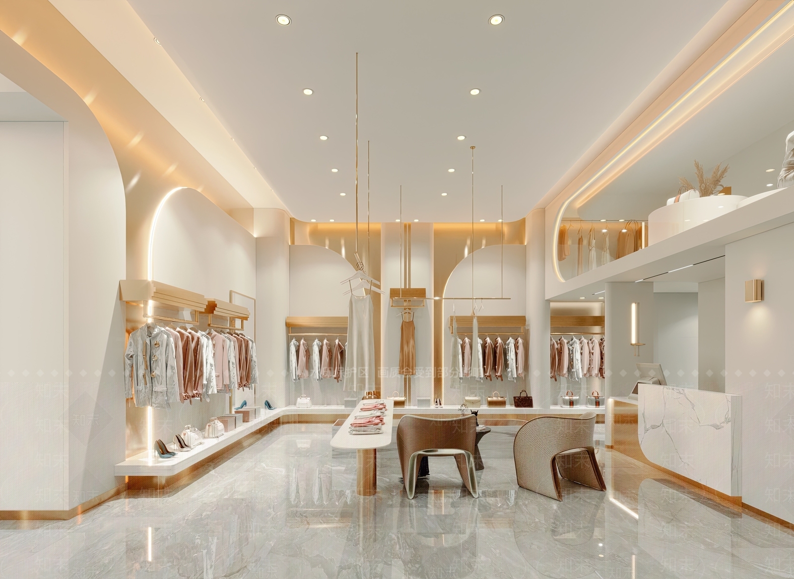 现代轻奢服装店3D模型下载【ID:1149891593】