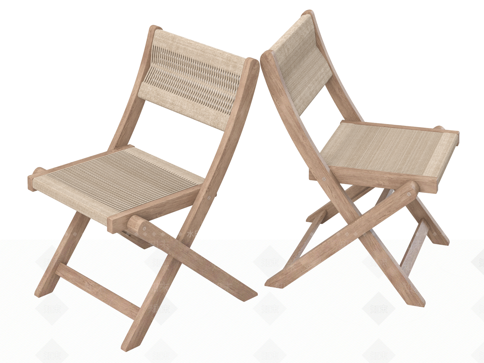 现代原木折叠休闲椅SU模型下载【ID:1149889186】