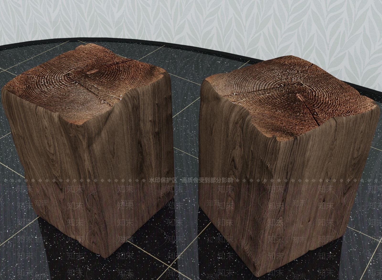 现代木头凳子3D模型下载【ID:1149892432】