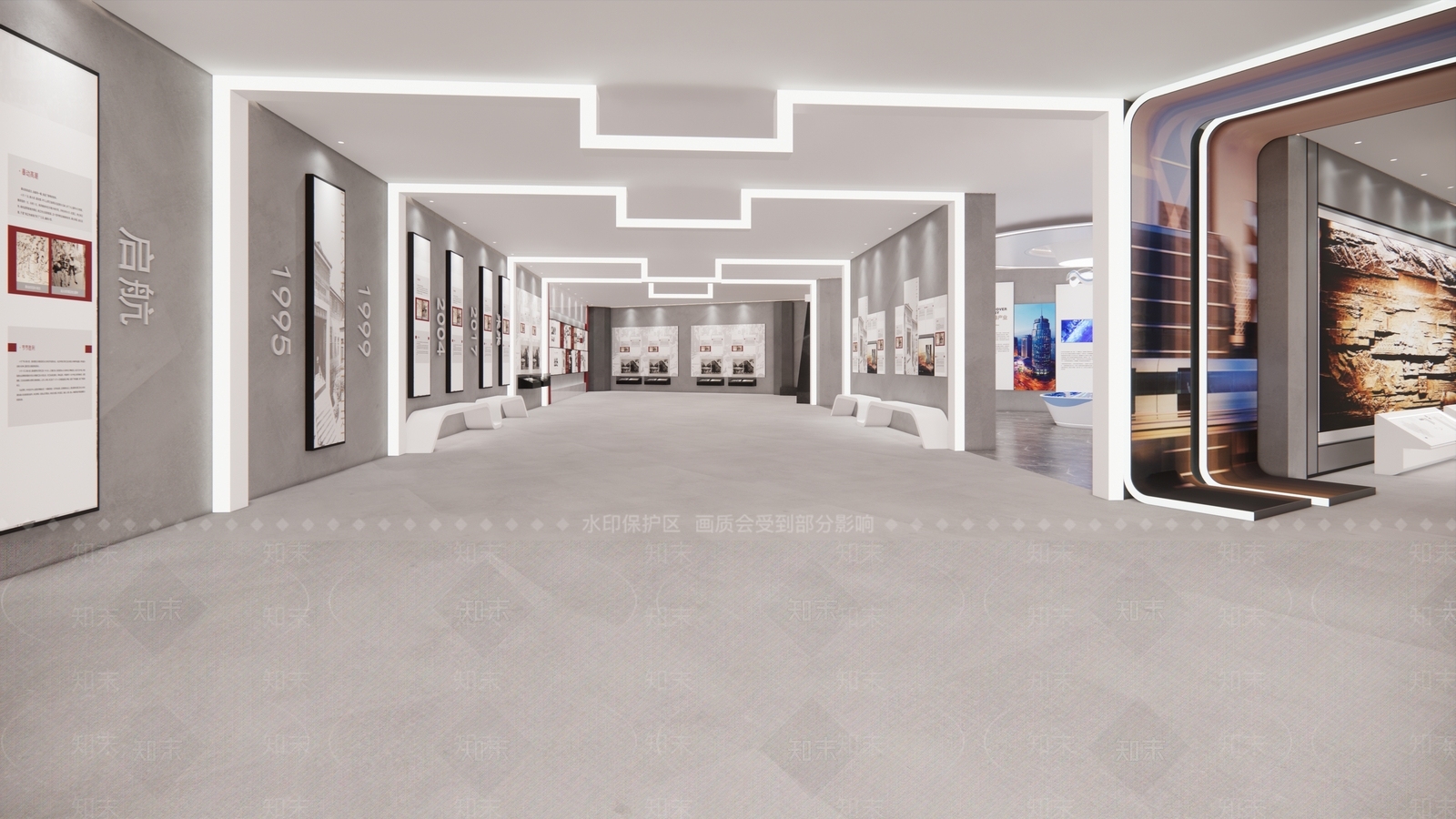 现代党建展厅SU模型下载【ID:1149892740】