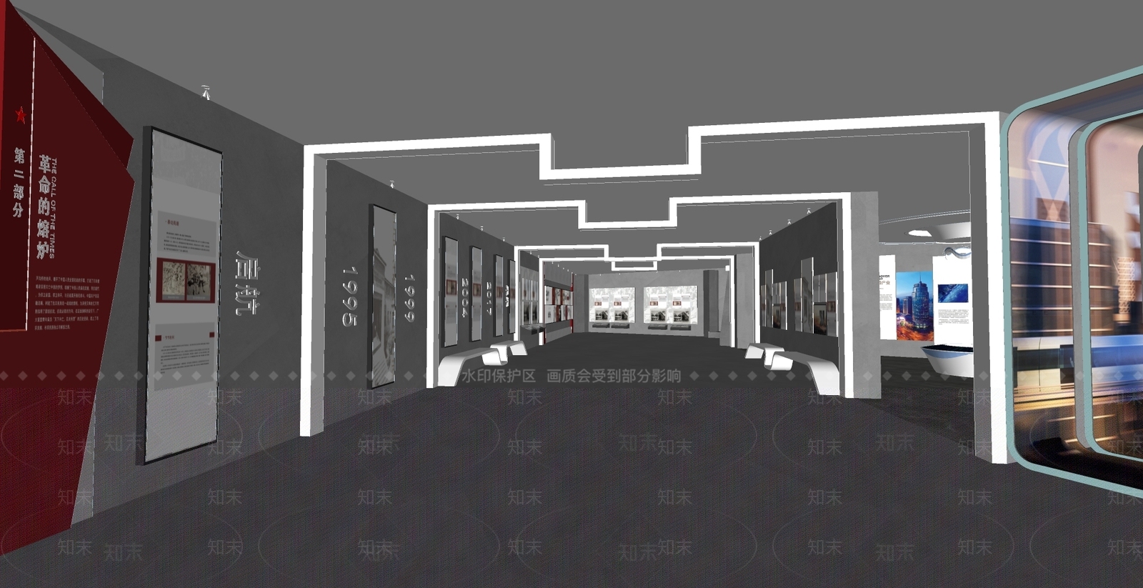 现代党建展厅SU模型下载【ID:1149892740】
