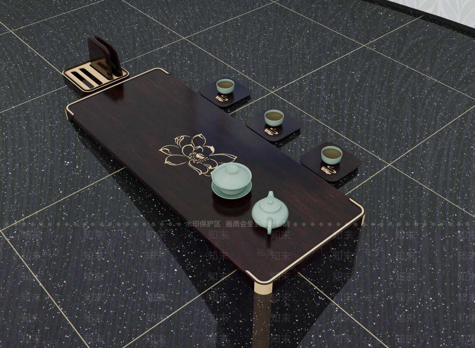 现代茶具茶盘3D模型下载【ID:1149893748】