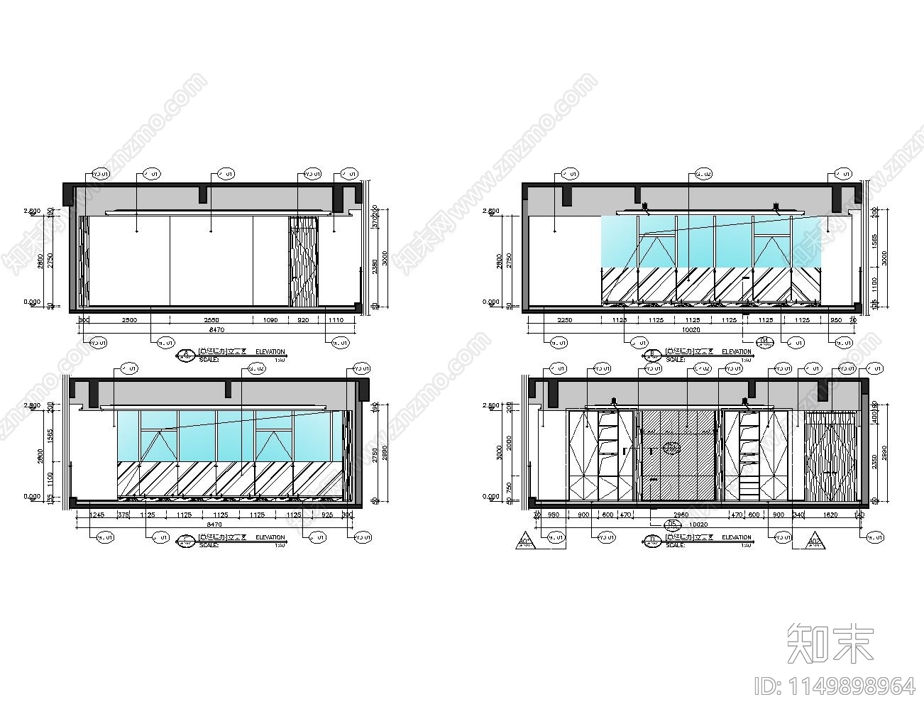 总经理办公室cad施工图下载【ID:1149898964】