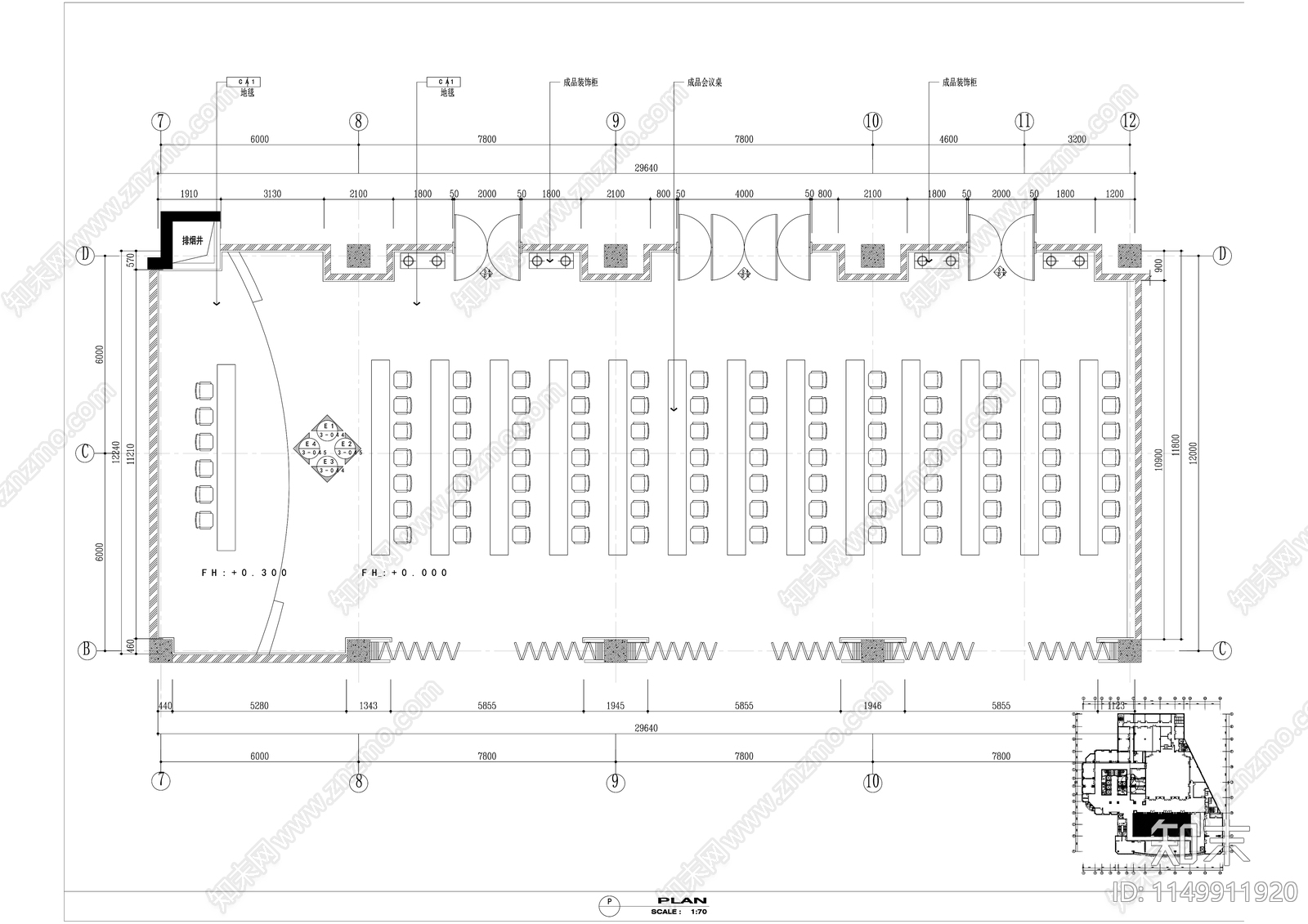 酒店空间室内cad施工图下载【ID:1149911920】