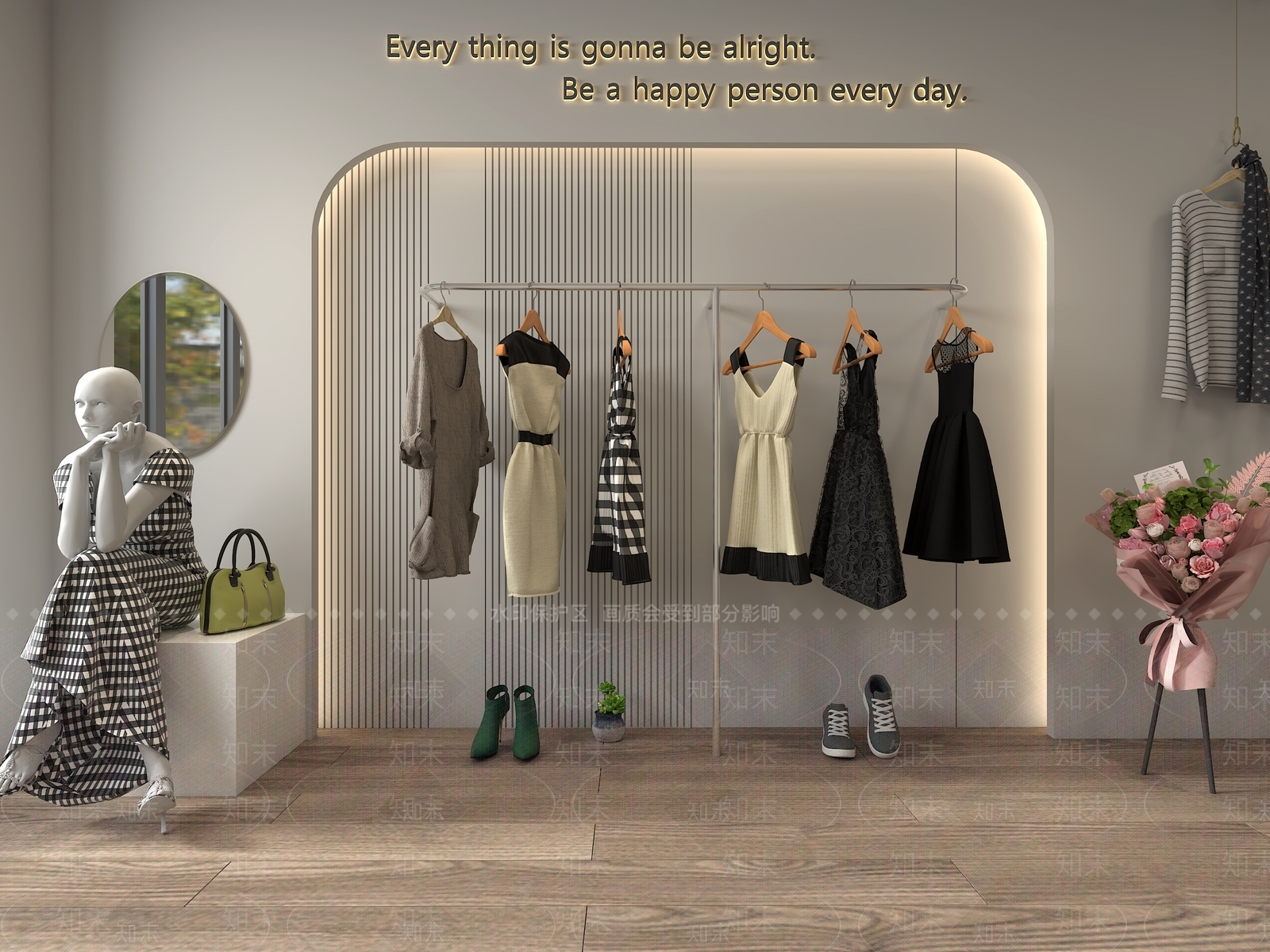 现代服装鞋店3D模型下载【ID:1149915188】