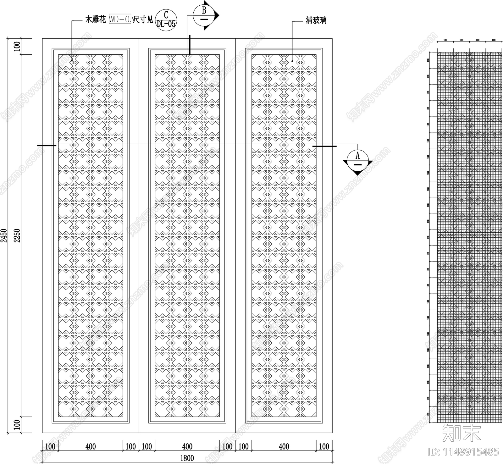 折叠门节点施工图下载【ID:1149915485】