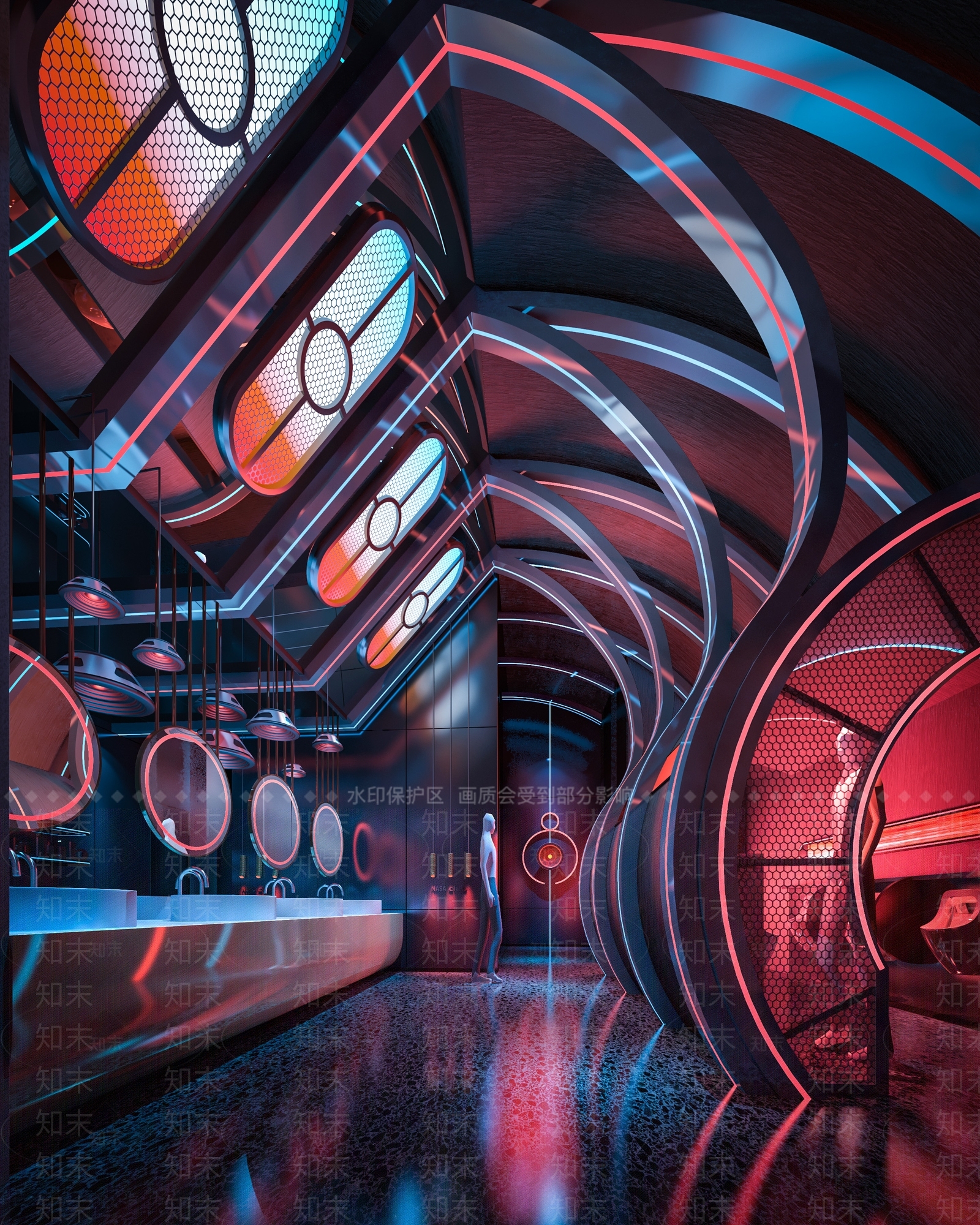 现代科技感KTV卫生间3D模型下载【ID:1149918125】