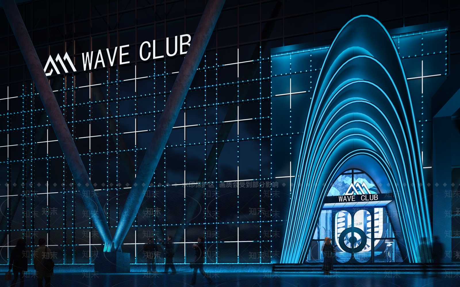 现代酒吧KTV门头门面3D模型下载【ID:1149920487】