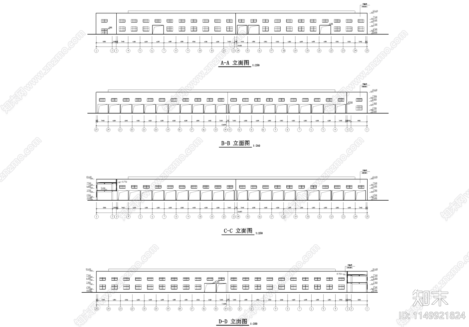 厂房工业车间建筑cad施工图下载【ID:1149921824】
