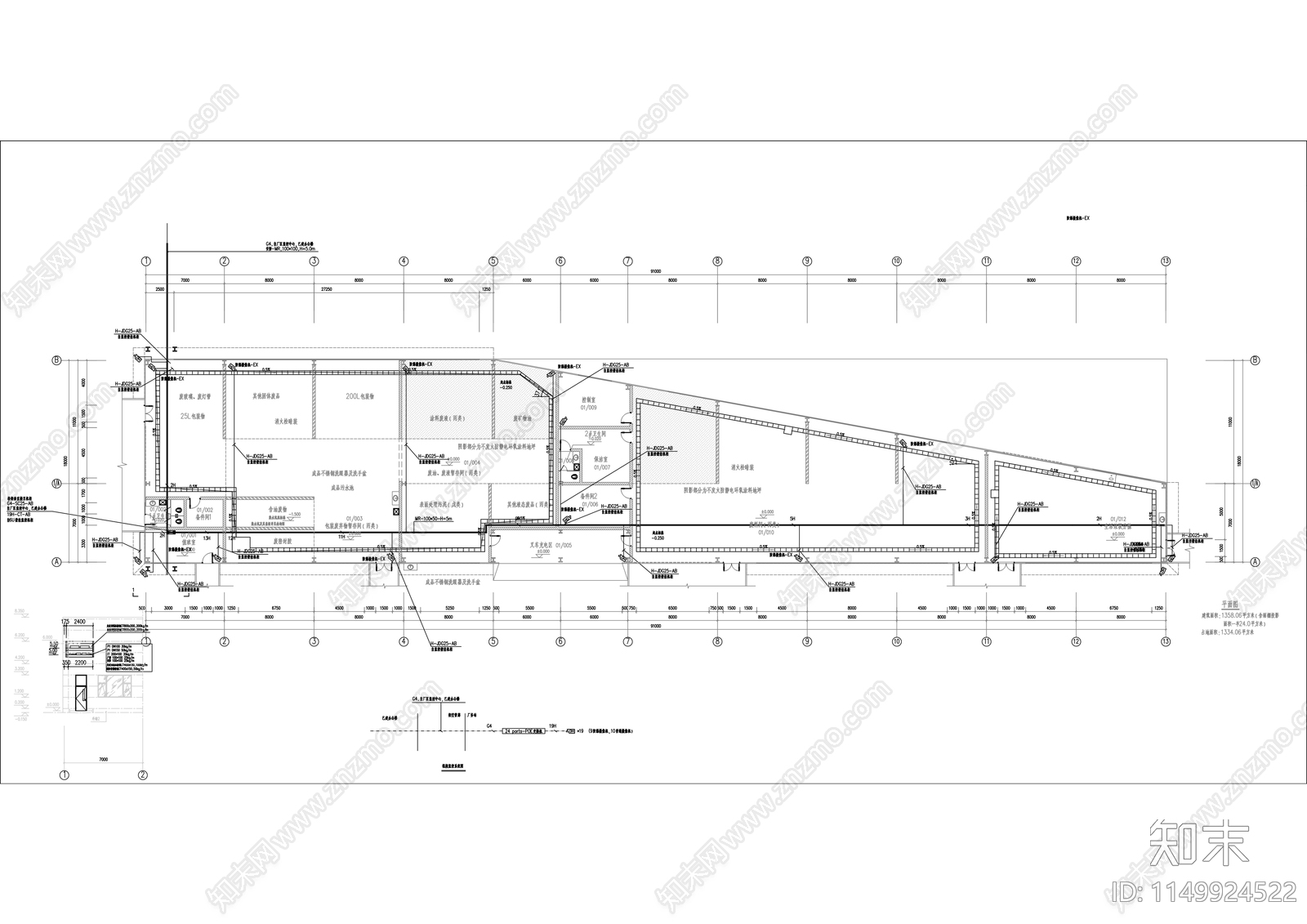 广汽本田开发区工厂建筑cad施工图下载【ID:1149924522】
