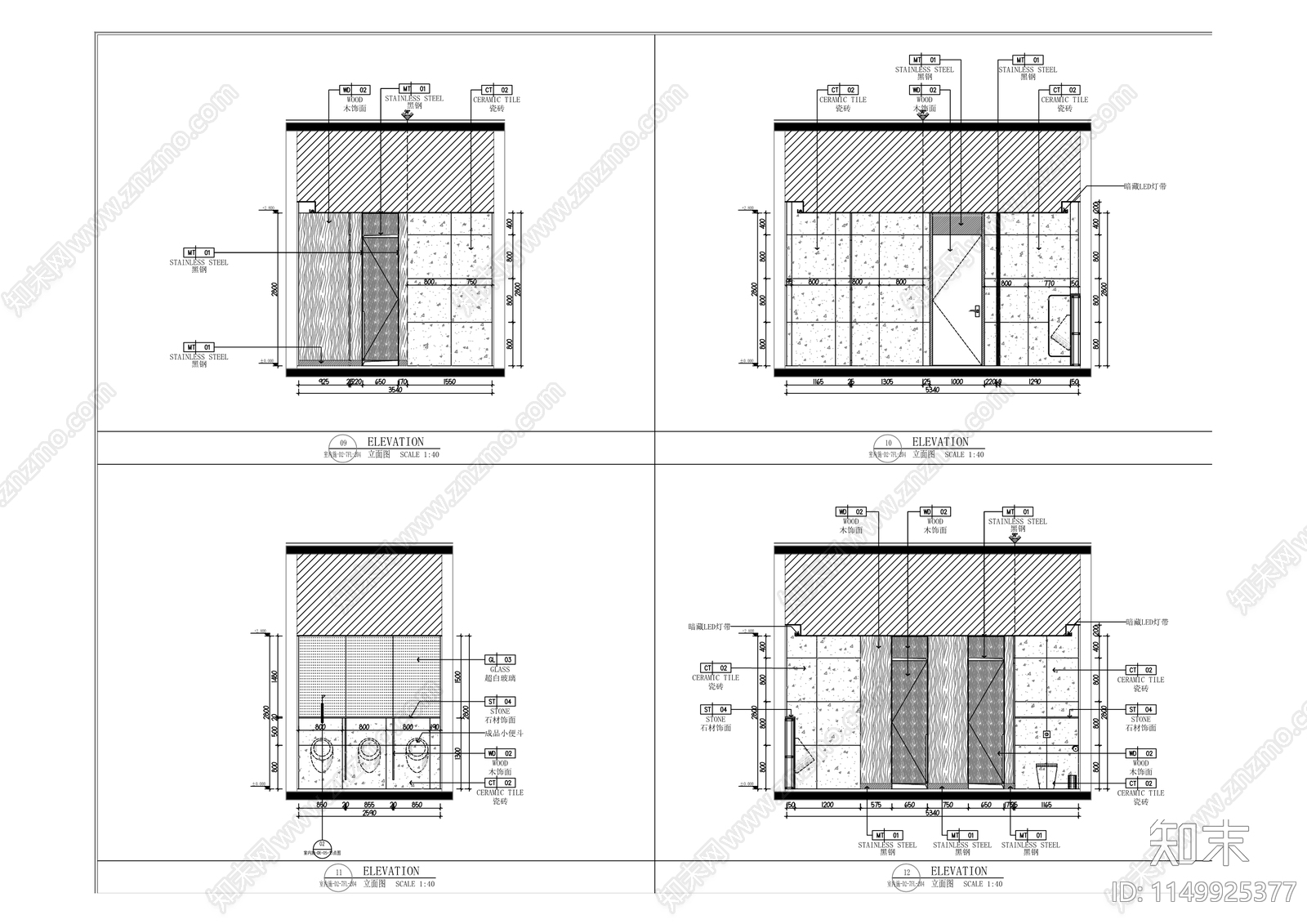 凯得雪松智汇中心办公室内cad施工图下载【ID:1149925377】