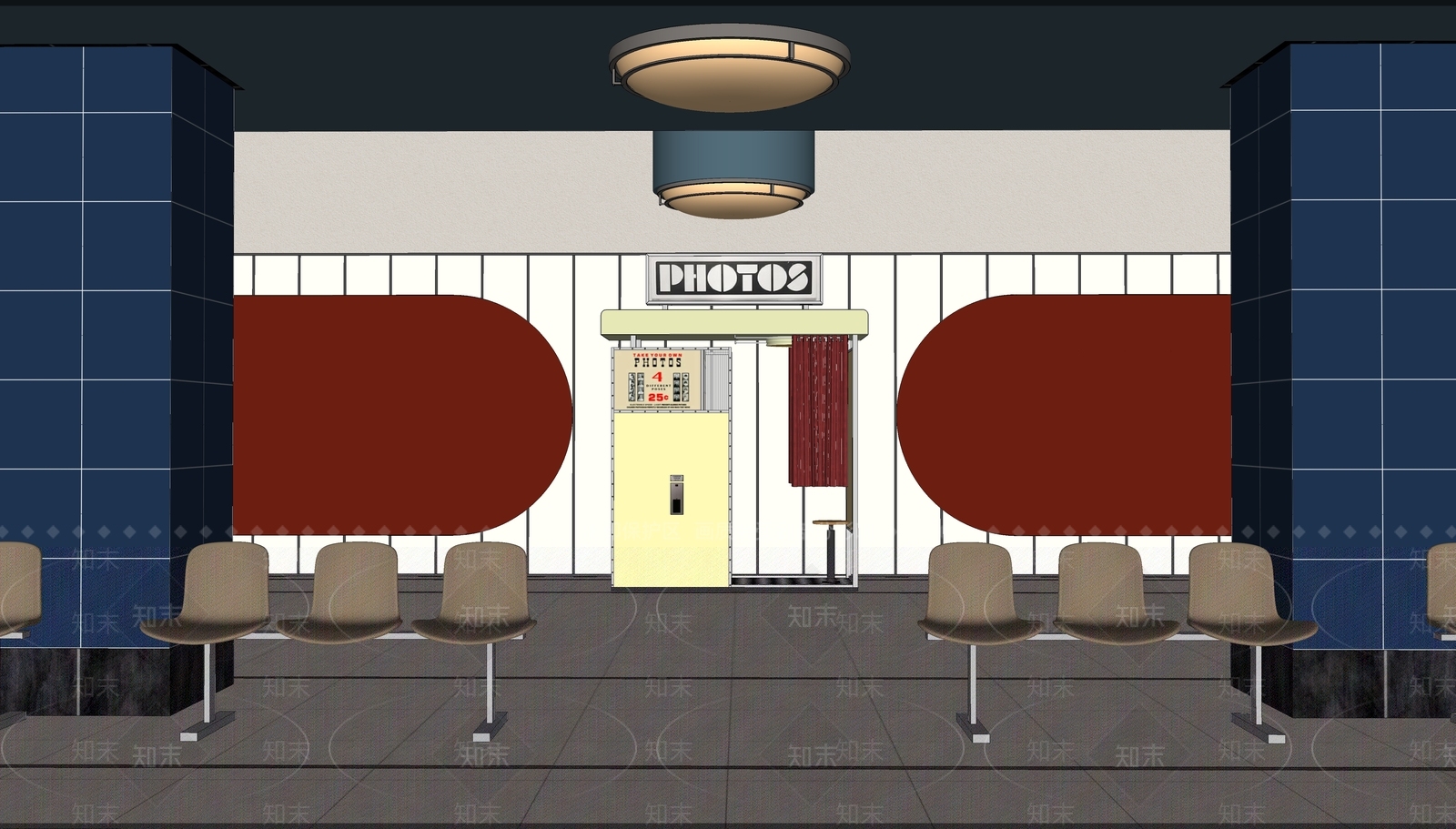 现代自助证件拍照店SU模型下载【ID:1149928361】