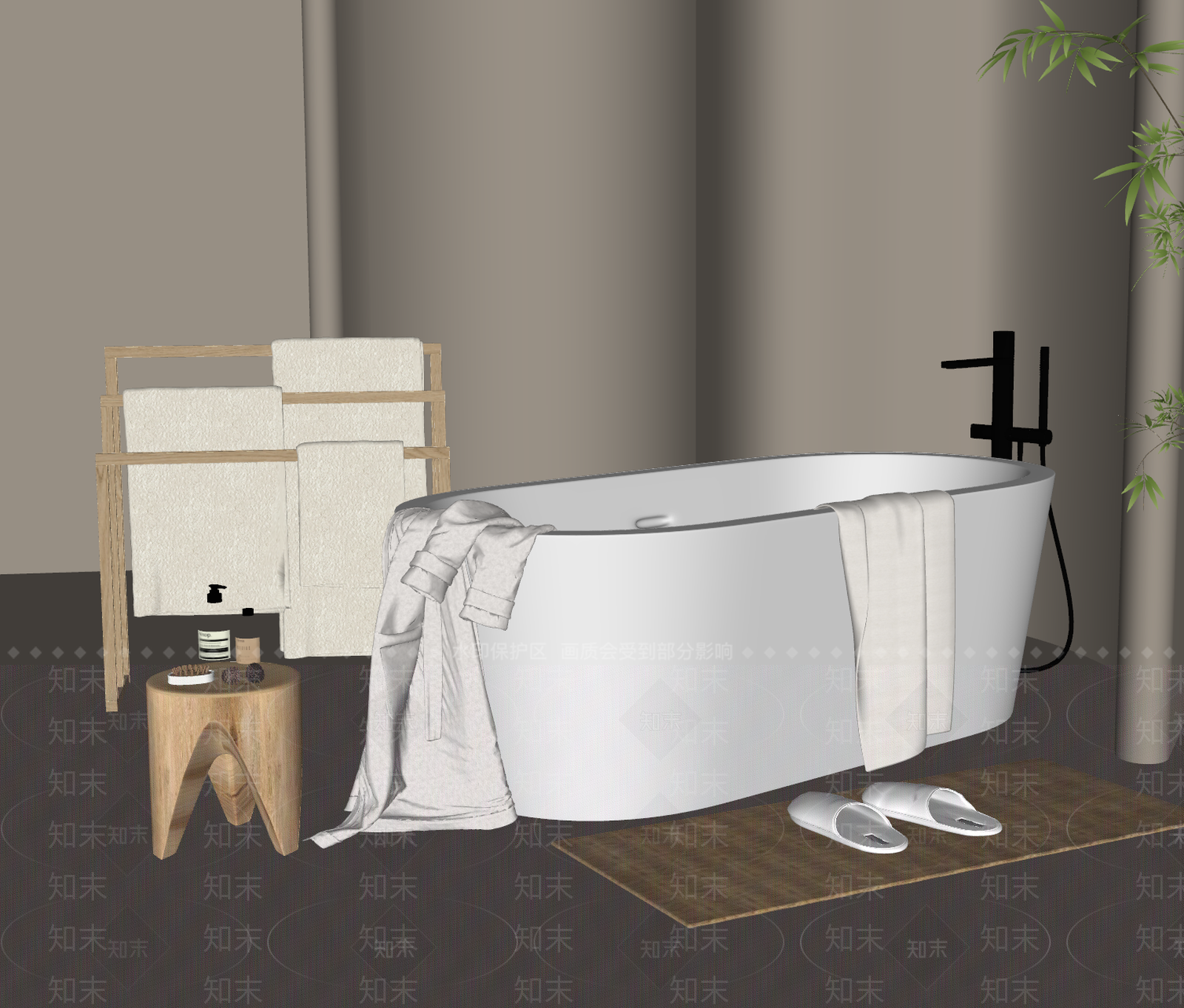 浴缸SU模型下载【ID:1149930231】