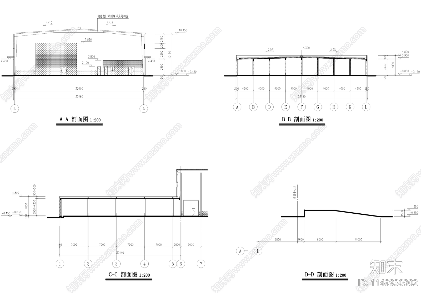 工业车间厂房配电间建筑cad施工图下载【ID:1149930302】