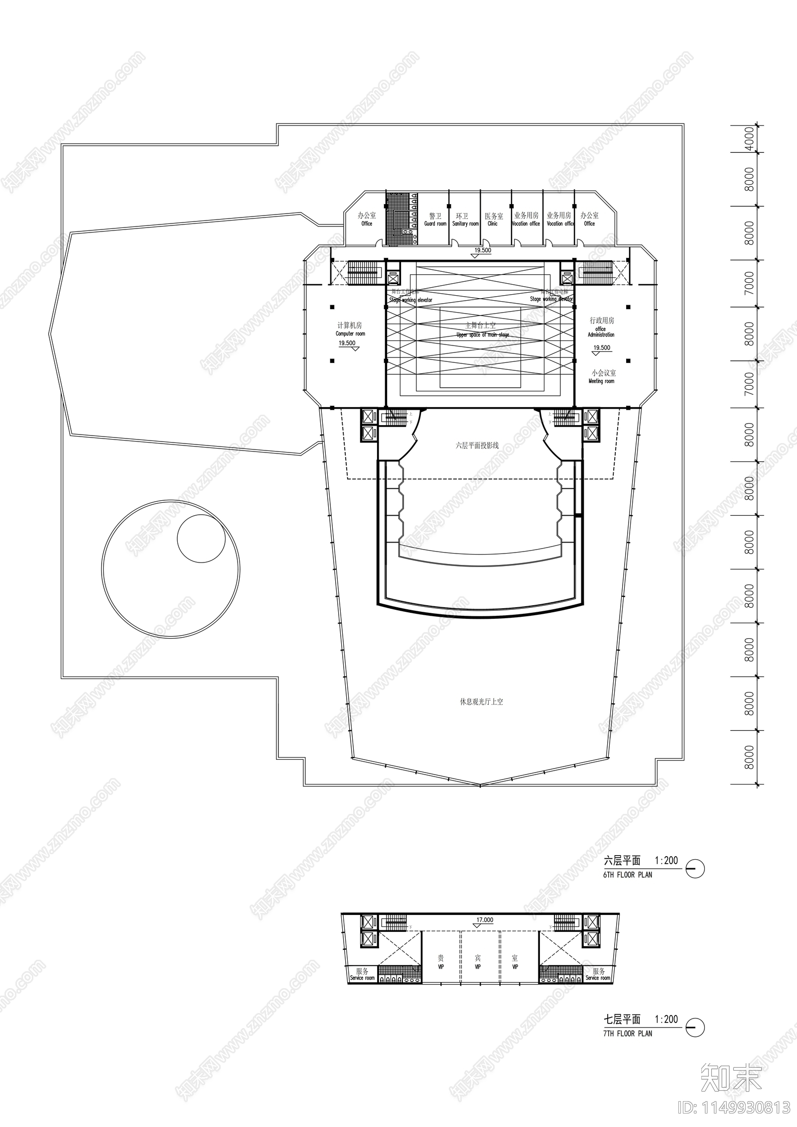 大剧院建筑cad施工图下载【ID:1149930813】