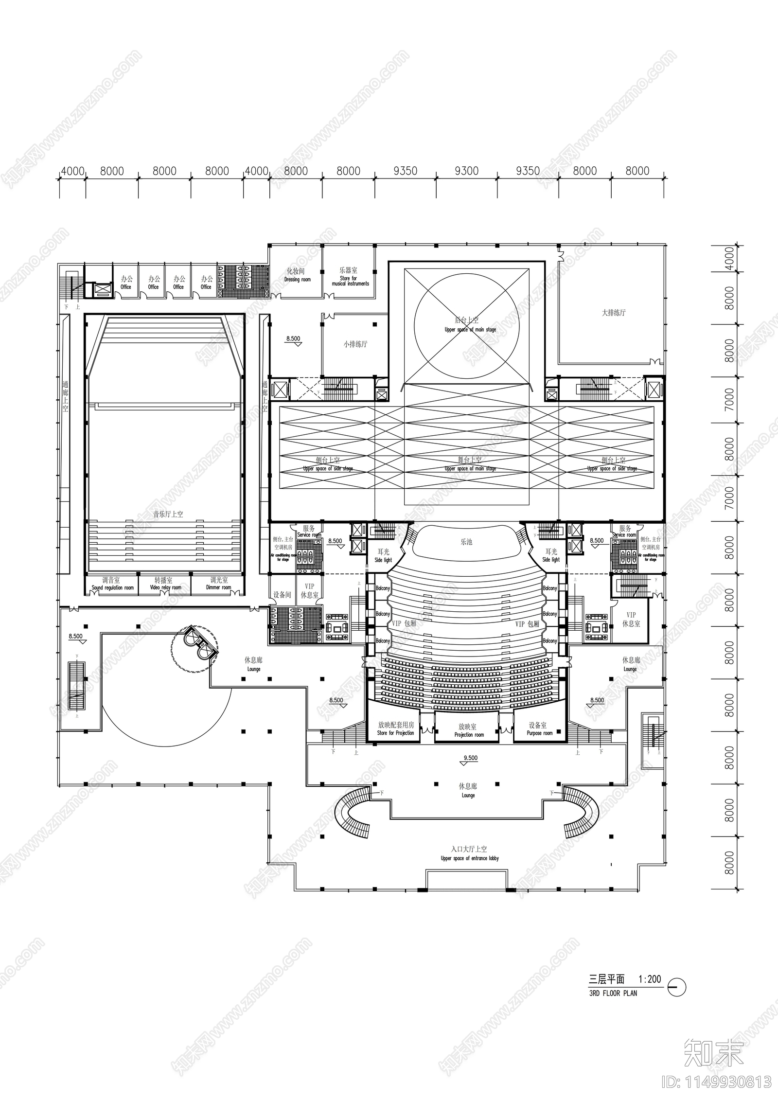 大剧院建筑施工图下载【ID:1149930813】