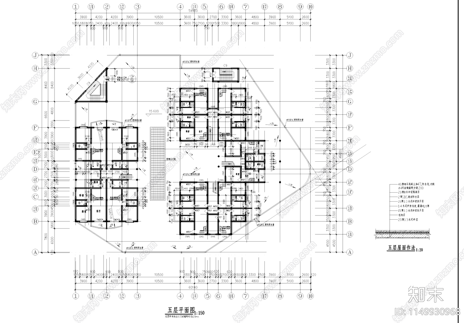 大型农贸市场住宅综合楼建筑cad施工图下载【ID:1149930968】