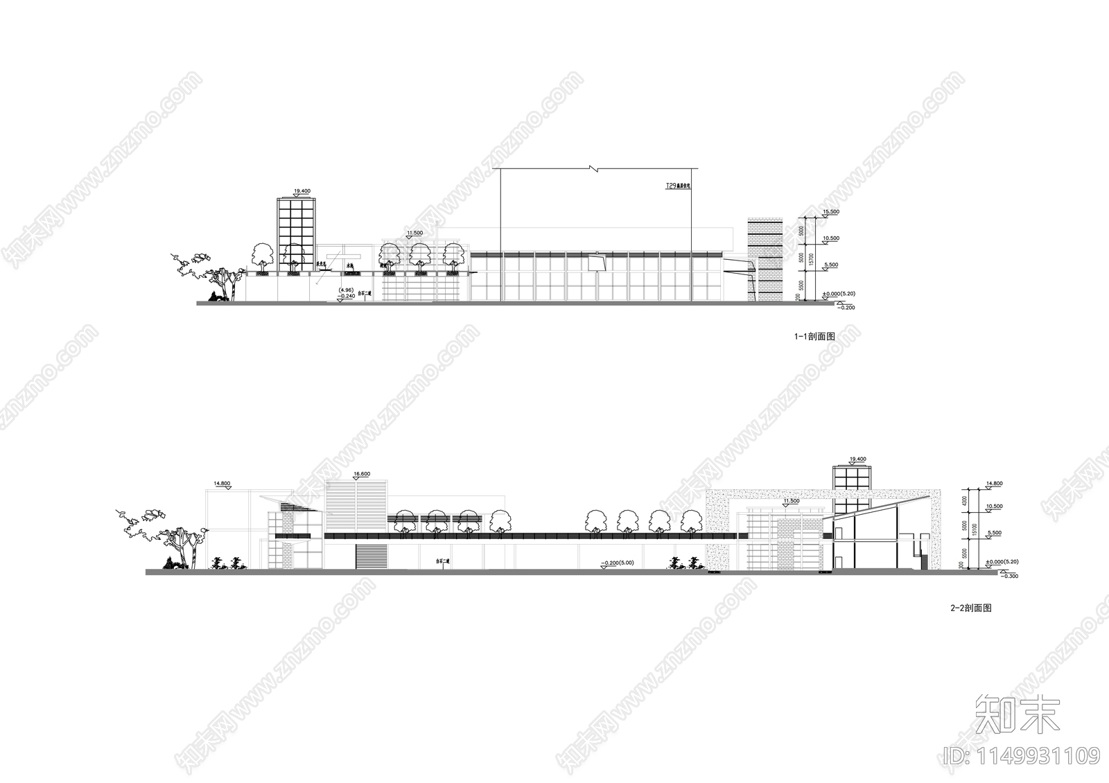 二层会所建筑cad施工图下载【ID:1149931109】