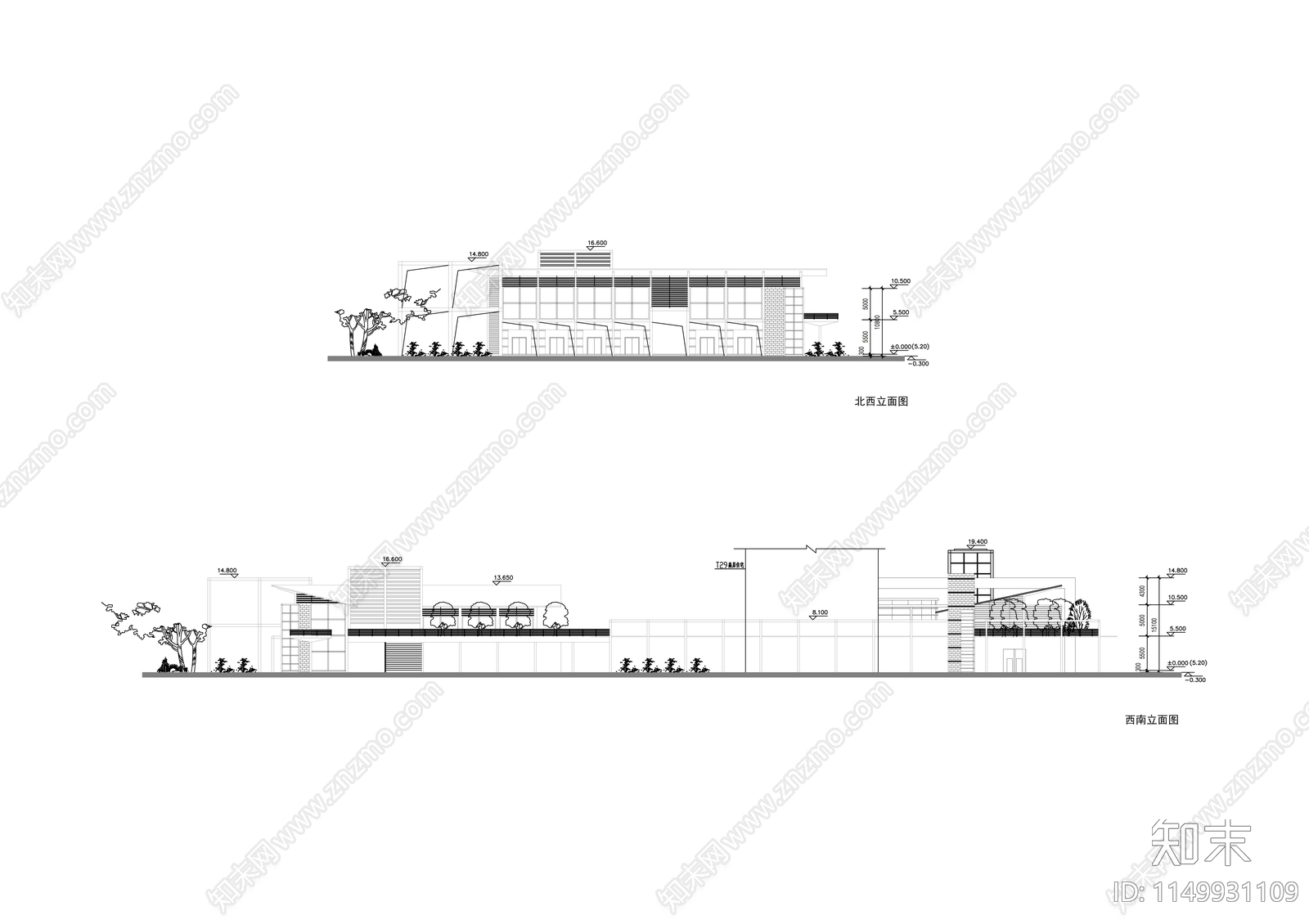 二层会所建筑cad施工图下载【ID:1149931109】