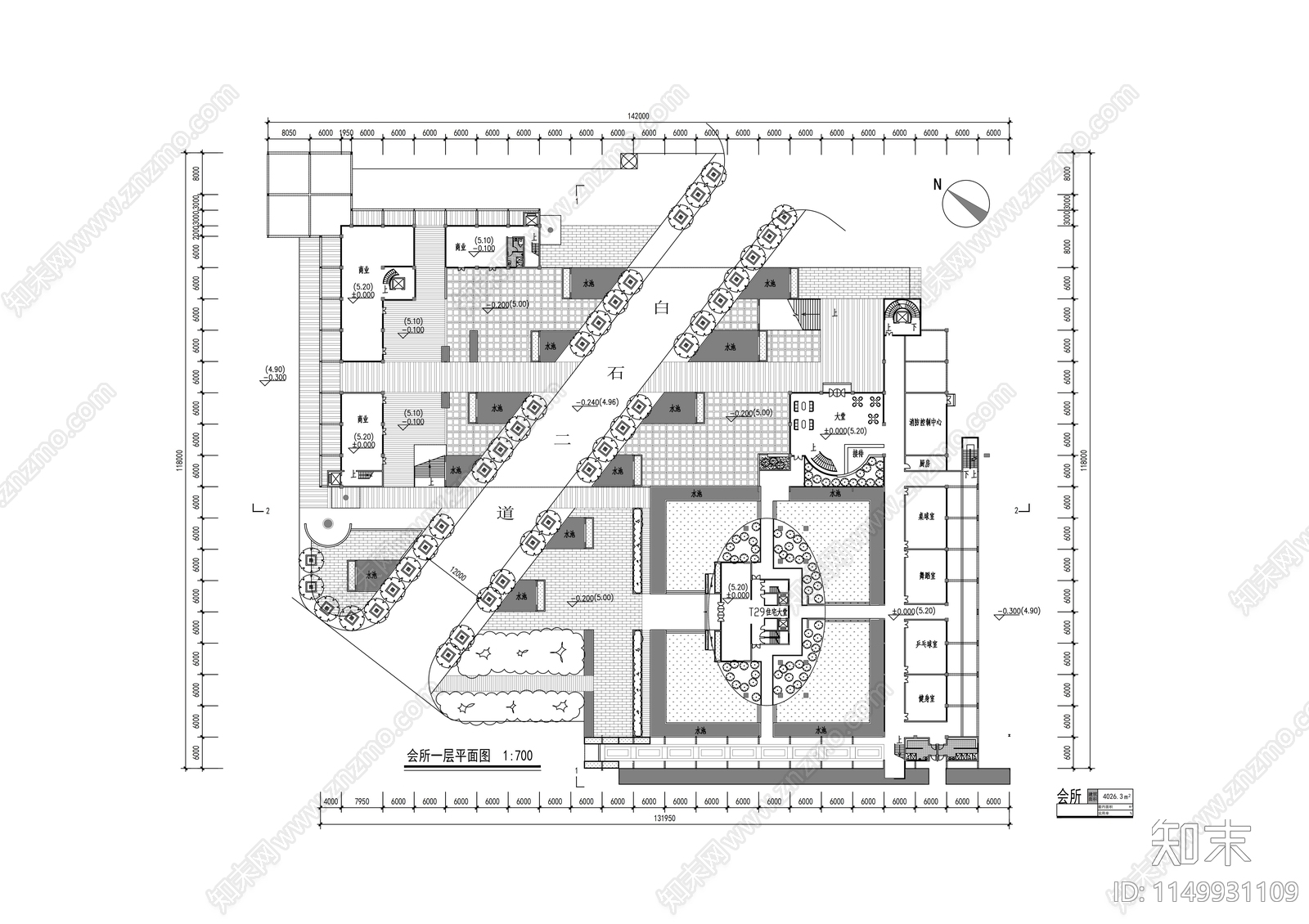 二层会所建筑cad施工图下载【ID:1149931109】