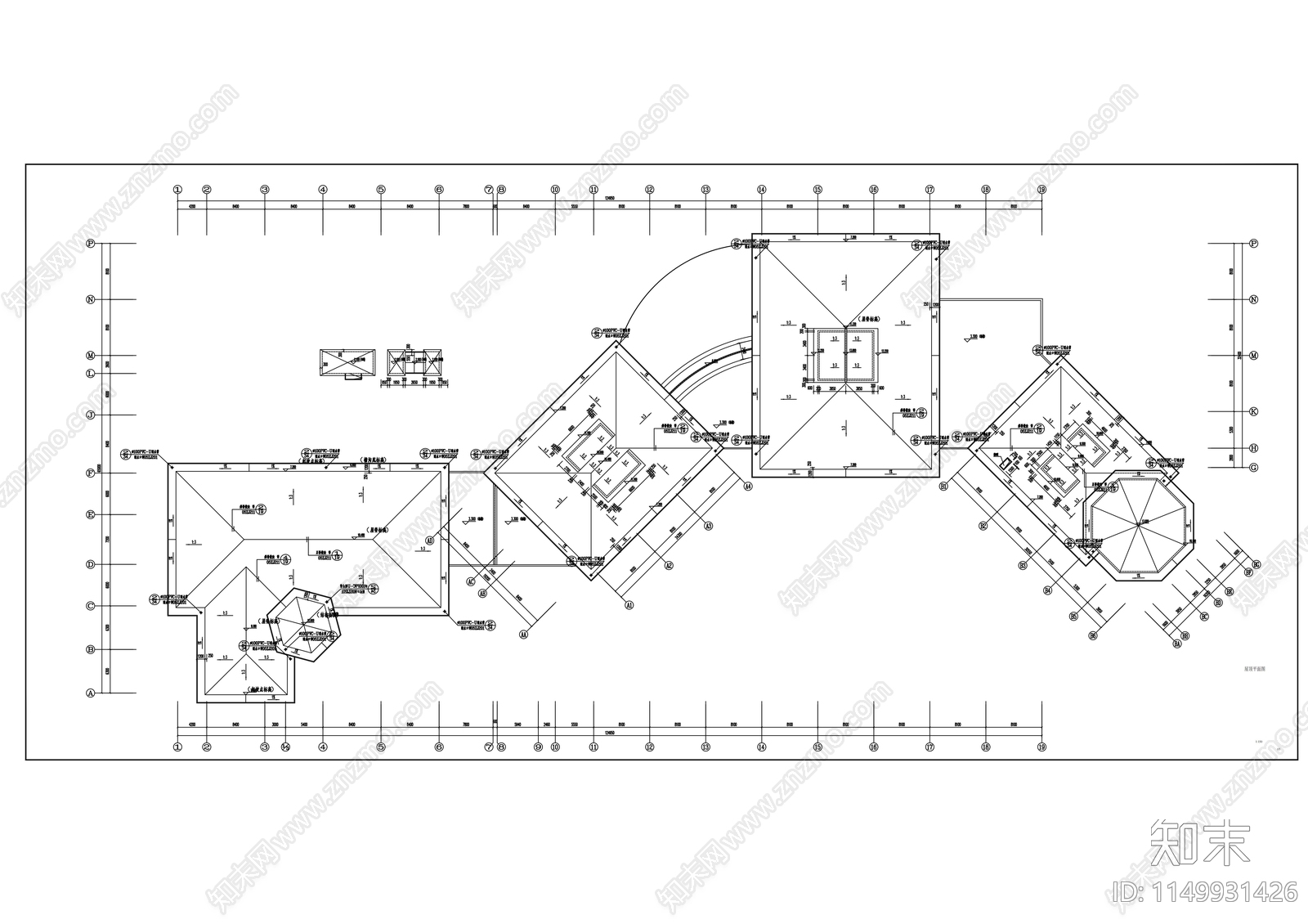 二层欧式高尔夫会所建筑cad施工图下载【ID:1149931426】