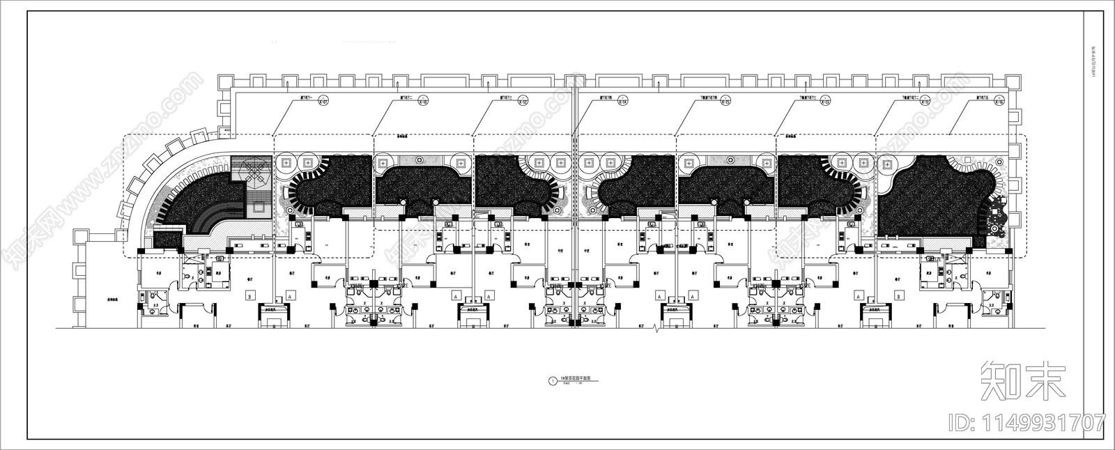 住宅楼屋顶花园景观工程施工图下载【ID:1149931707】