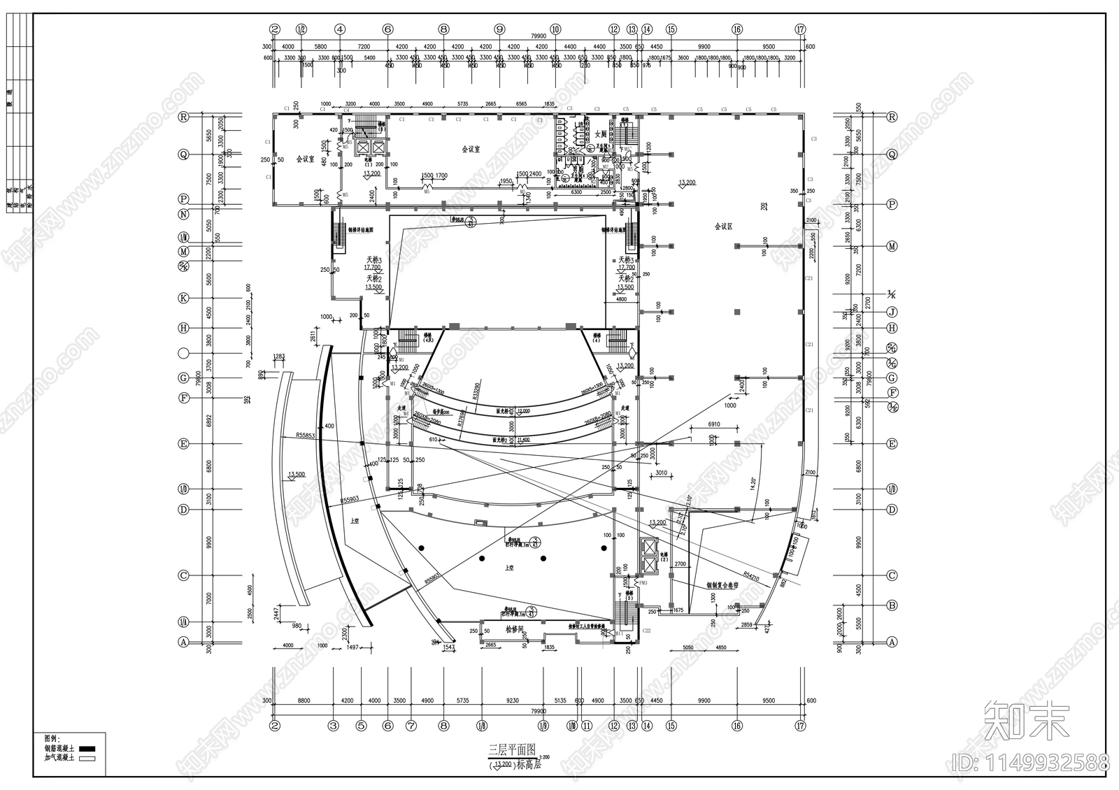 影剧院建筑cad施工图下载【ID:1149932588】