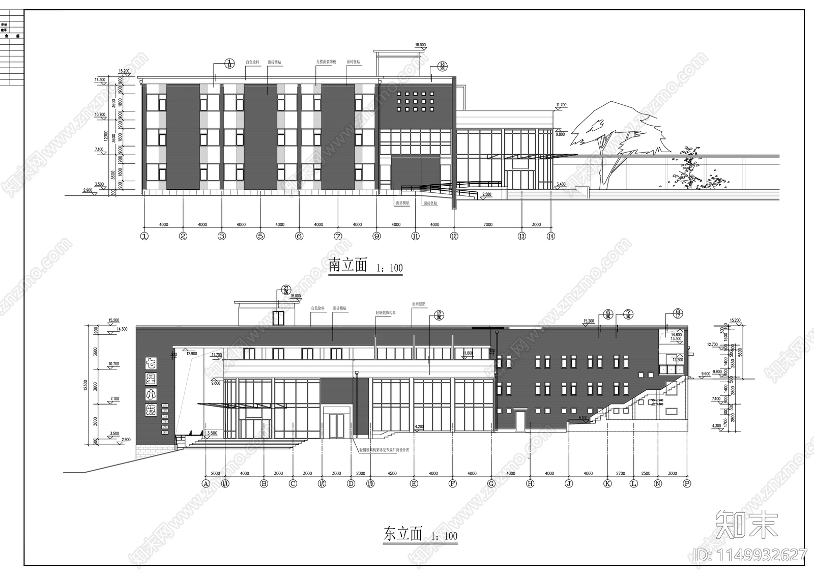 三层温泉会所建筑cad施工图下载【ID:1149932627】