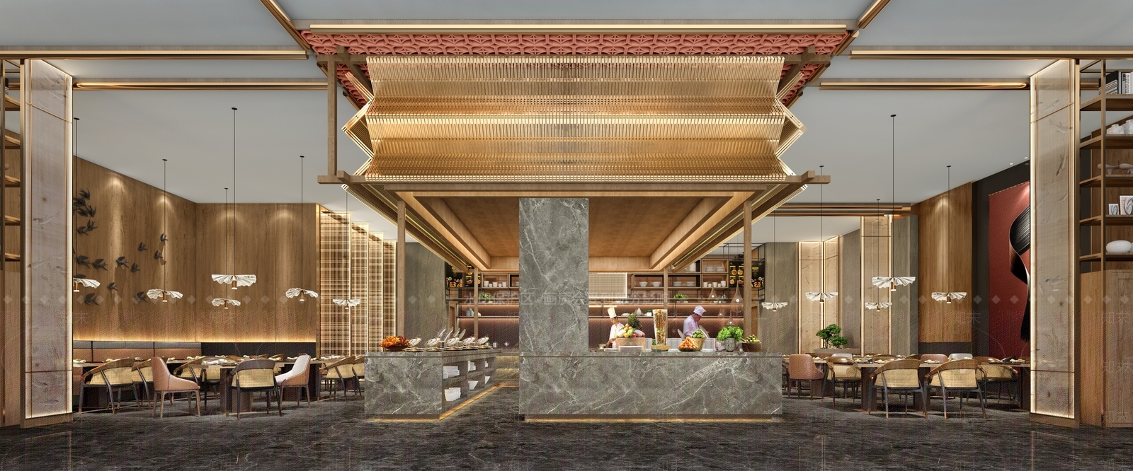 日式大型餐厅3D模型下载【ID:1150012159】