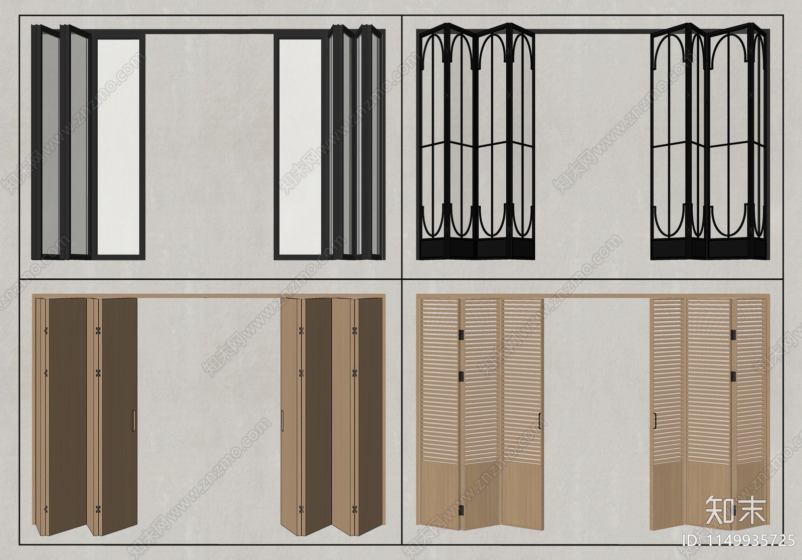 现代折叠门SU模型下载【ID:1149935725】