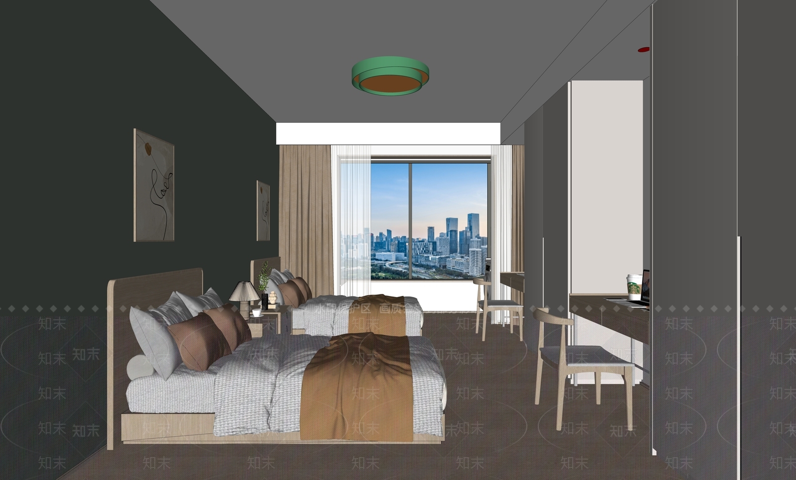 现代公寓标间SU模型下载【ID:1149940773】