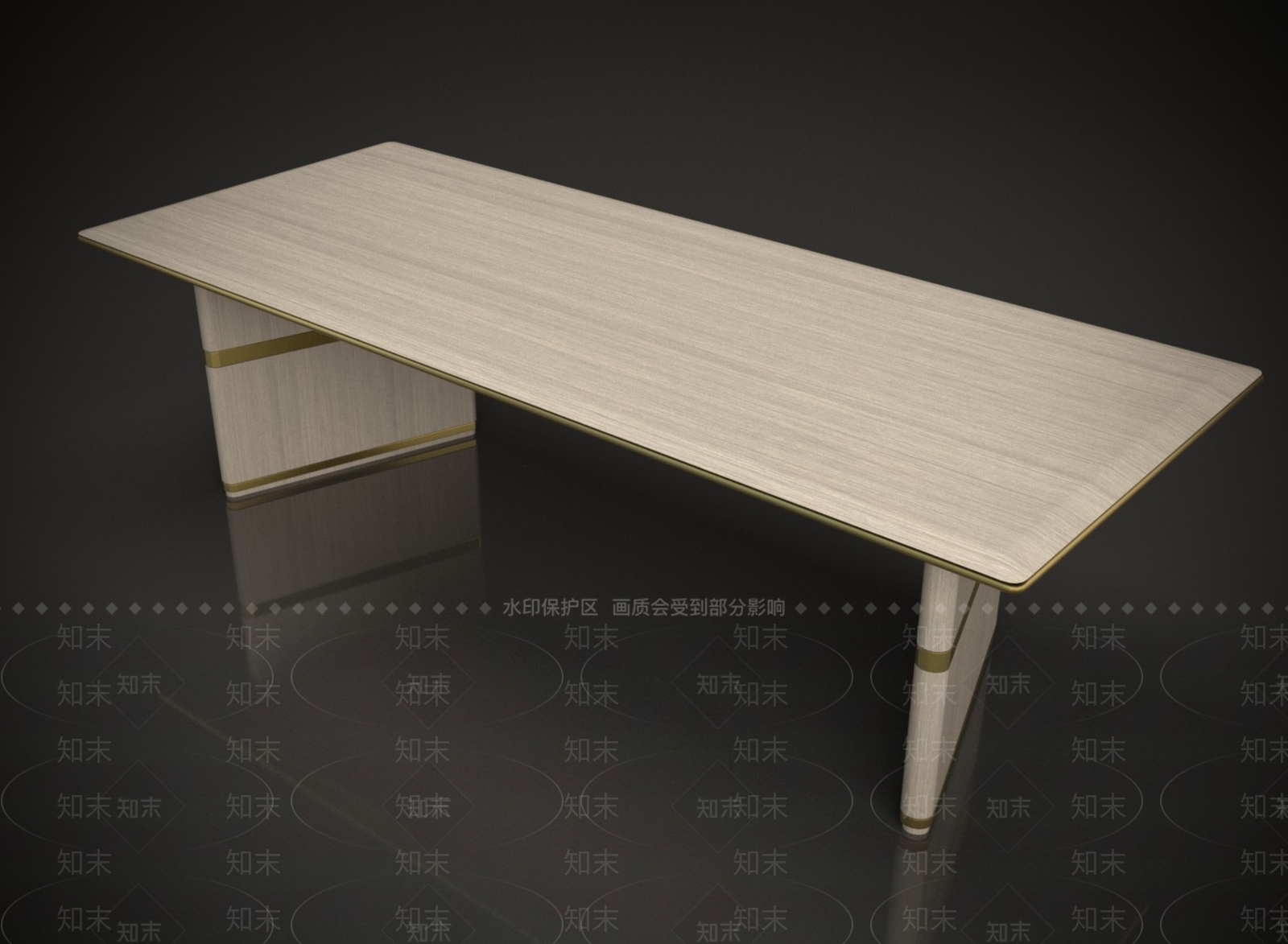 现代木质办公桌3D模型下载【ID:1149942952】