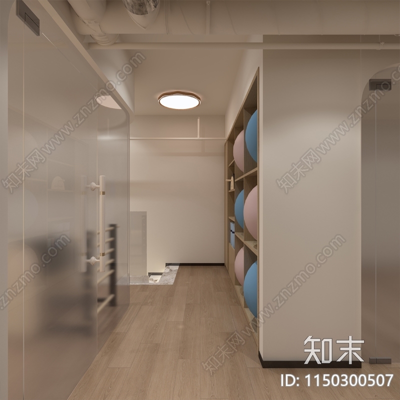 瑜伽室室内cad施工图下载【ID:1150300507】